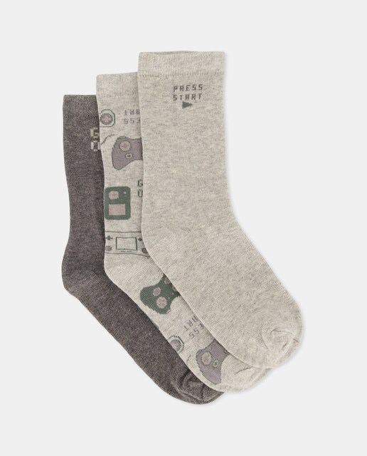 Imagem 0 de Pack de 3 Pares de Meias com Estampado de Fantasia