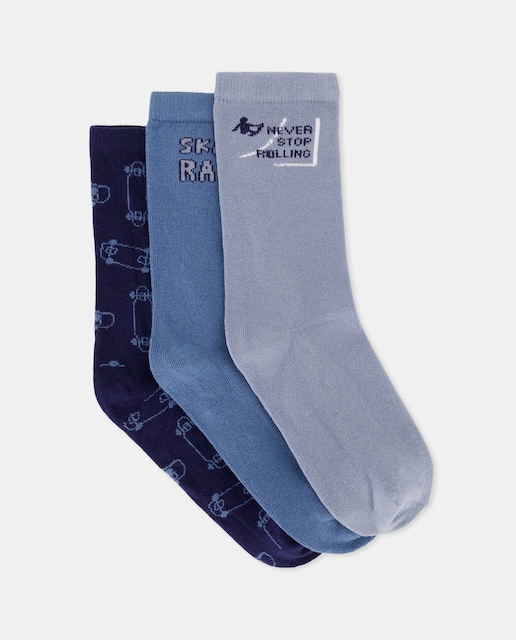 Imagem 0 de Pack de 3 Pares de Meias com Estampado de Fantasia