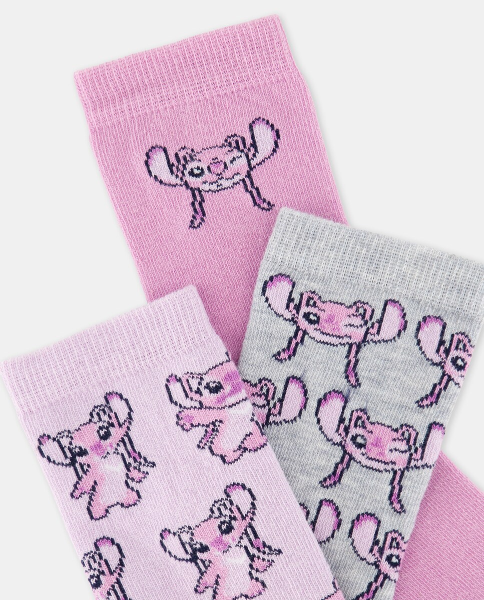 Pack de 3 Meias STITCH Rosa-2