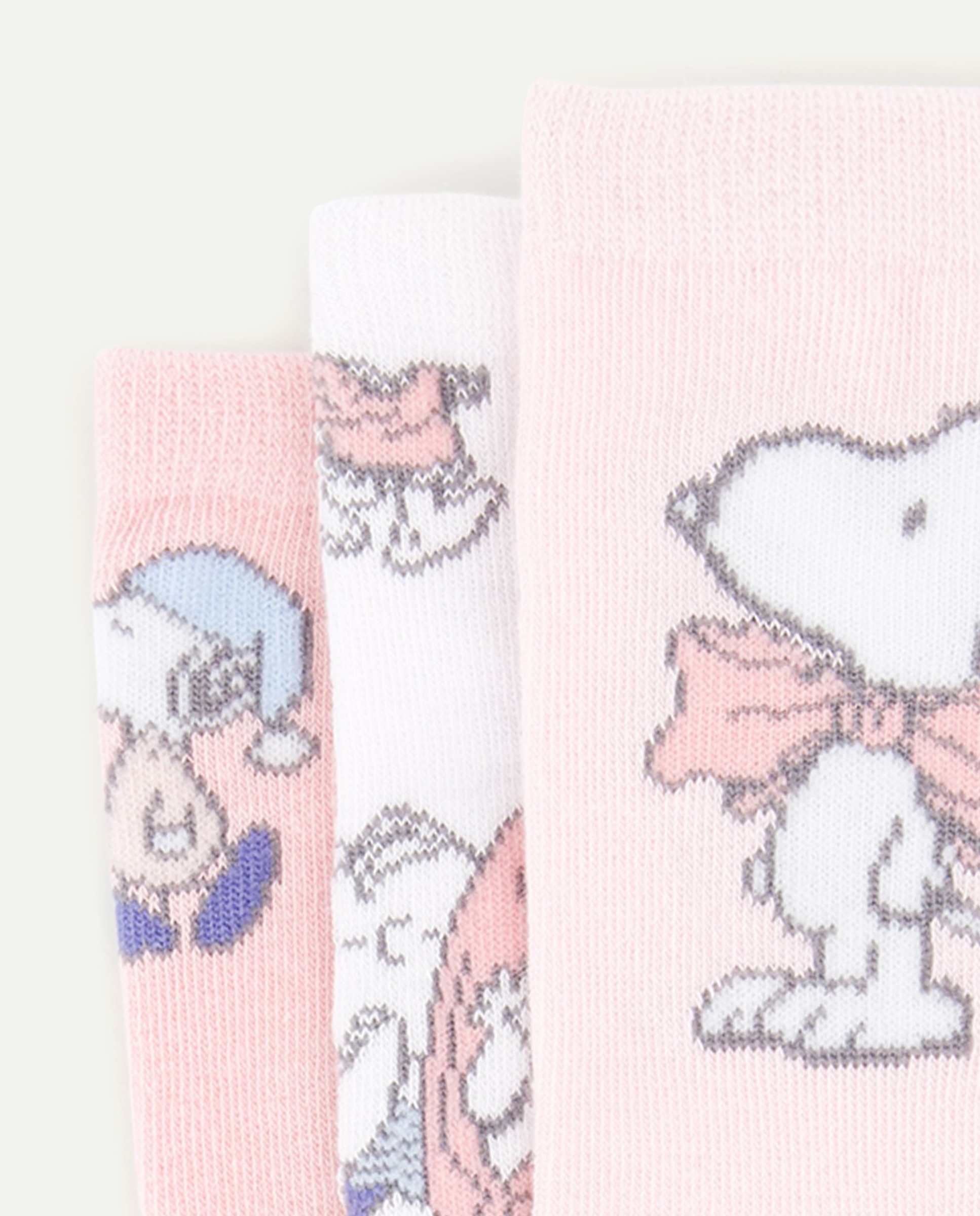Pack de 3 Pares de Meias Snoopy Rosa-2