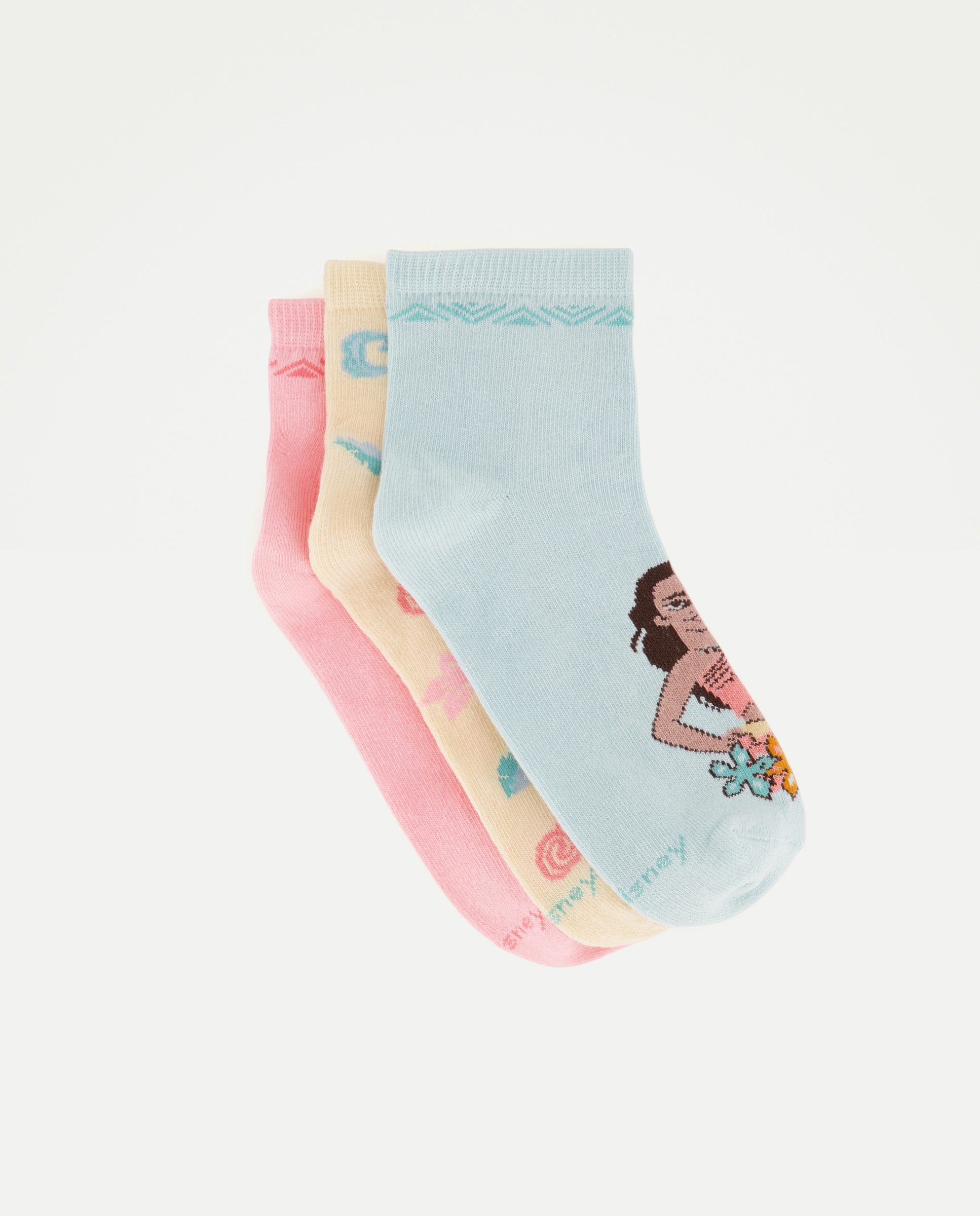 Imagem 0 de Pack de 3 Pares de Meias pelo Tornozelo com Estampado Vaiana