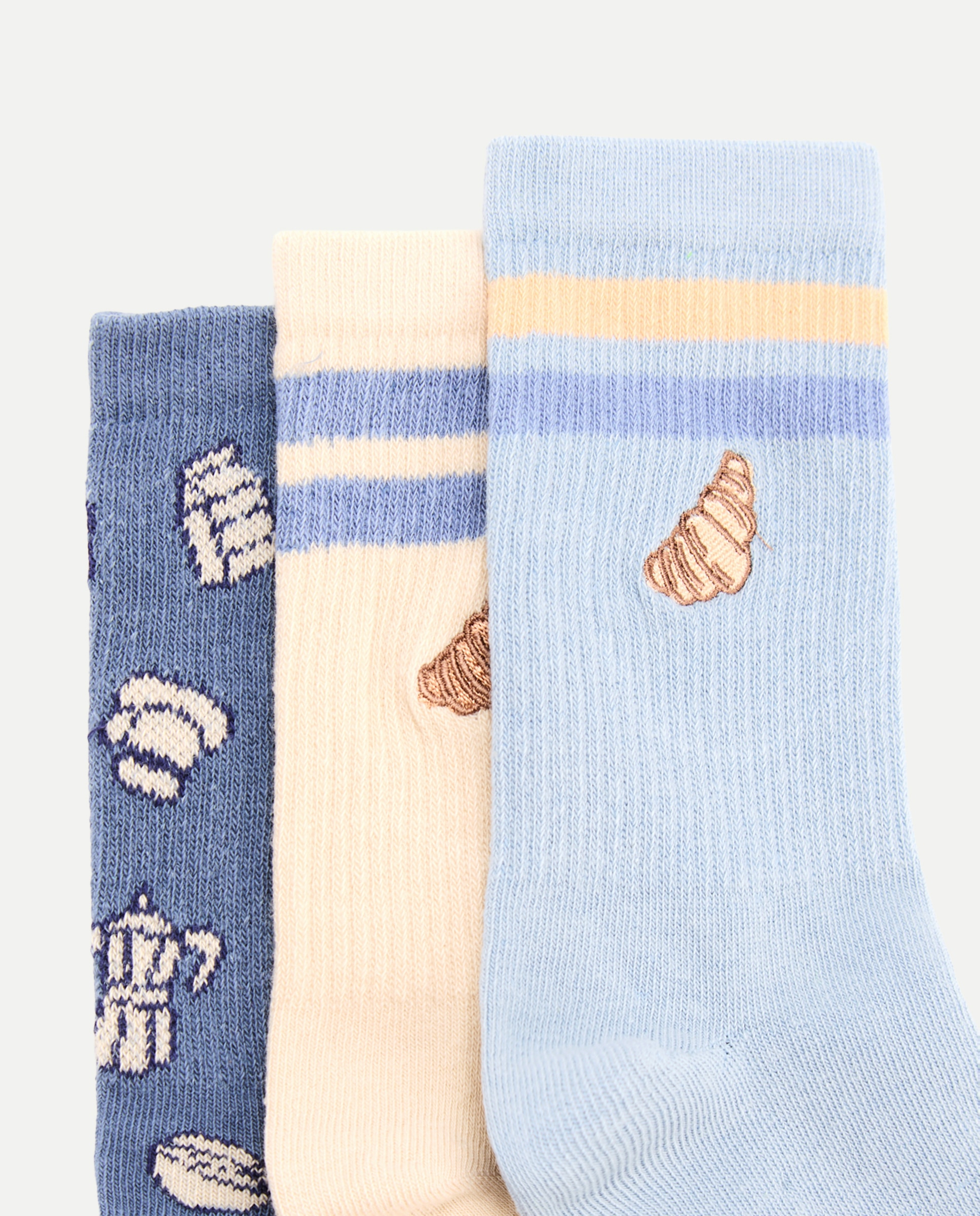 Pack de 3 calcetines cortos canalé estampado fantasía de niña - Cotton Juice - Multicolor Multicolor-2