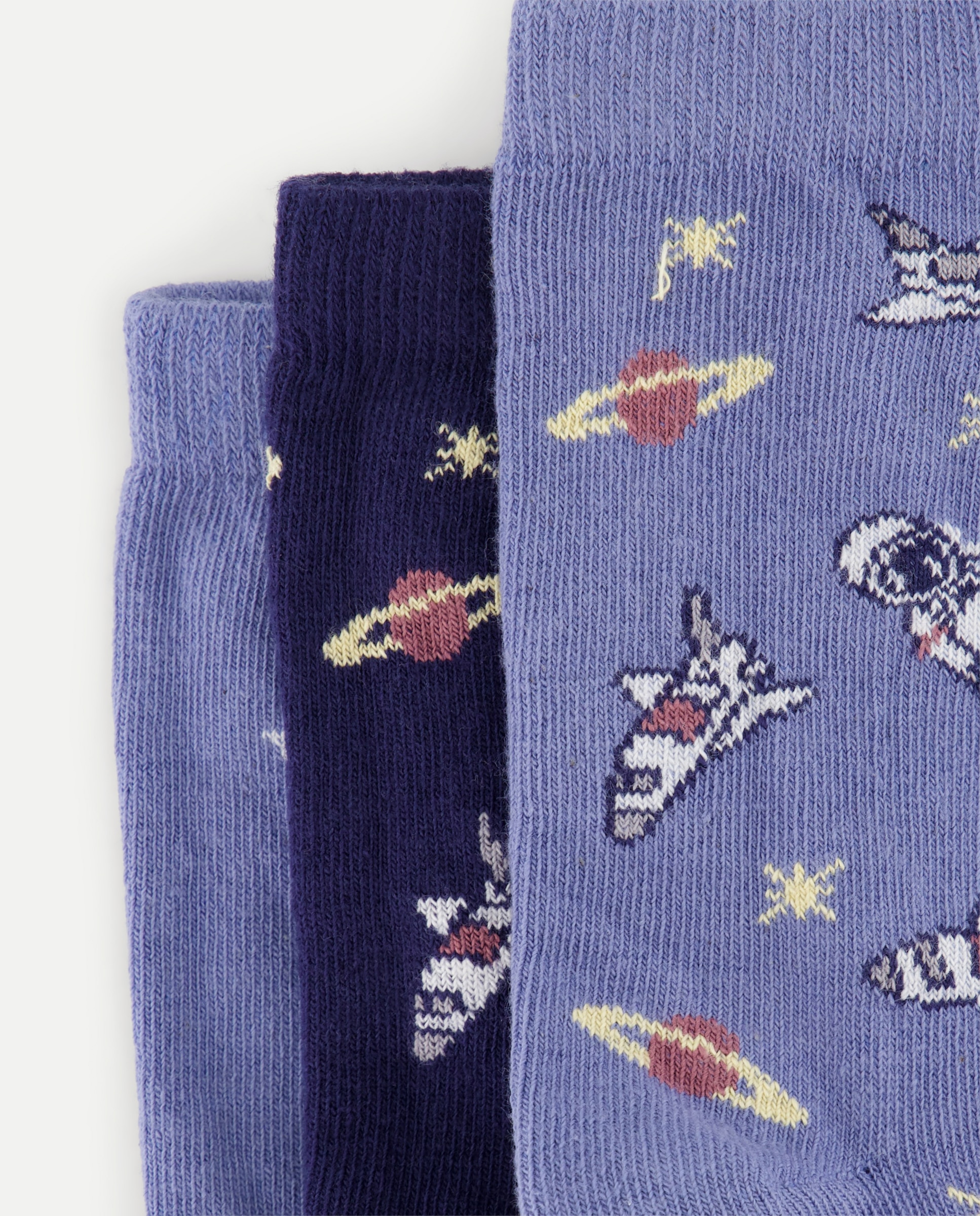 Pack de 3 Pares de Meias Curtas com Estampado de Fantasia de Criança Azul-marinho-2