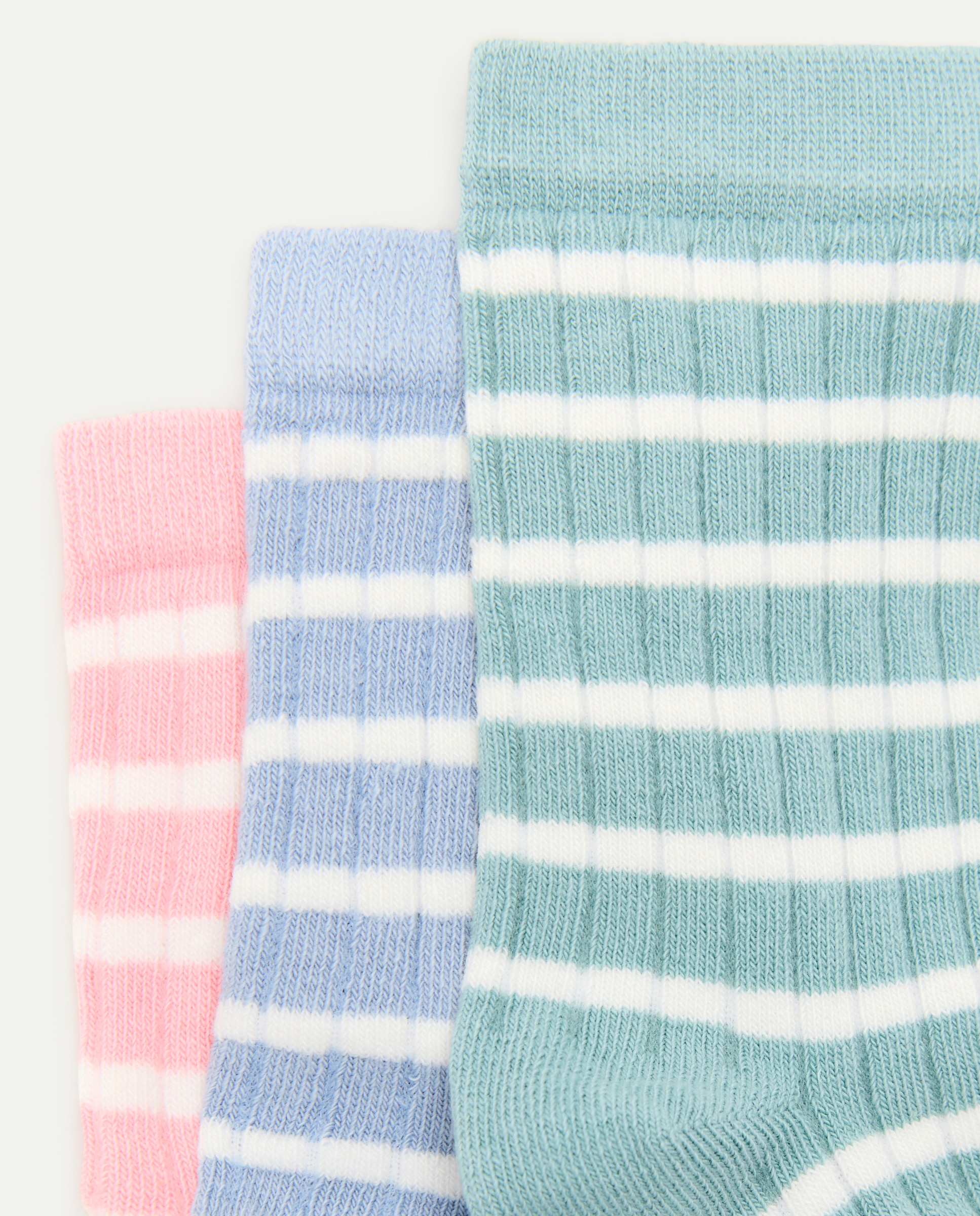 Pack de 3 calcetines cortos de canalé y rayas de niña - Cotton Juice - Multicolor Multicolor-2