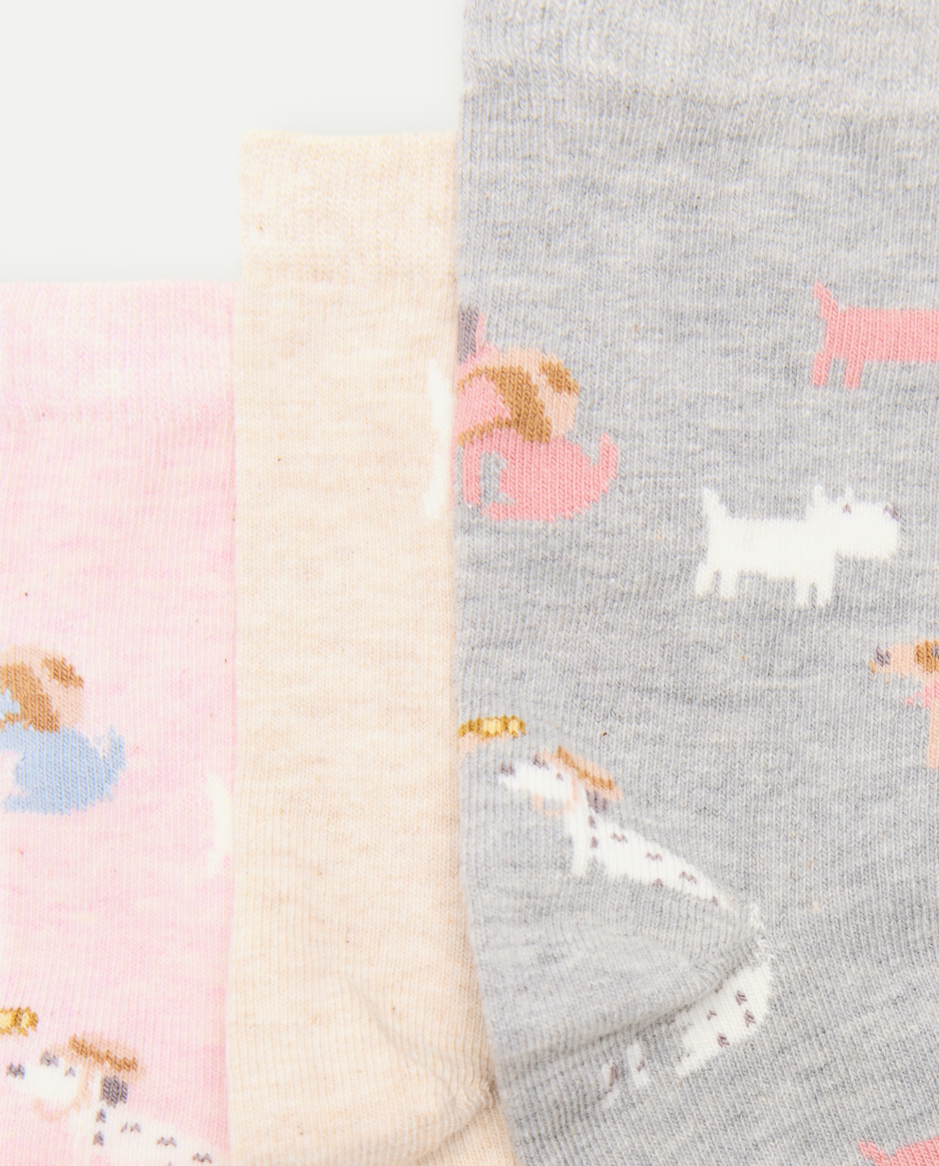 Pack de 3 calcetines cortos con perros de niña - Cotton Juice - Multicolor Multicolor-2