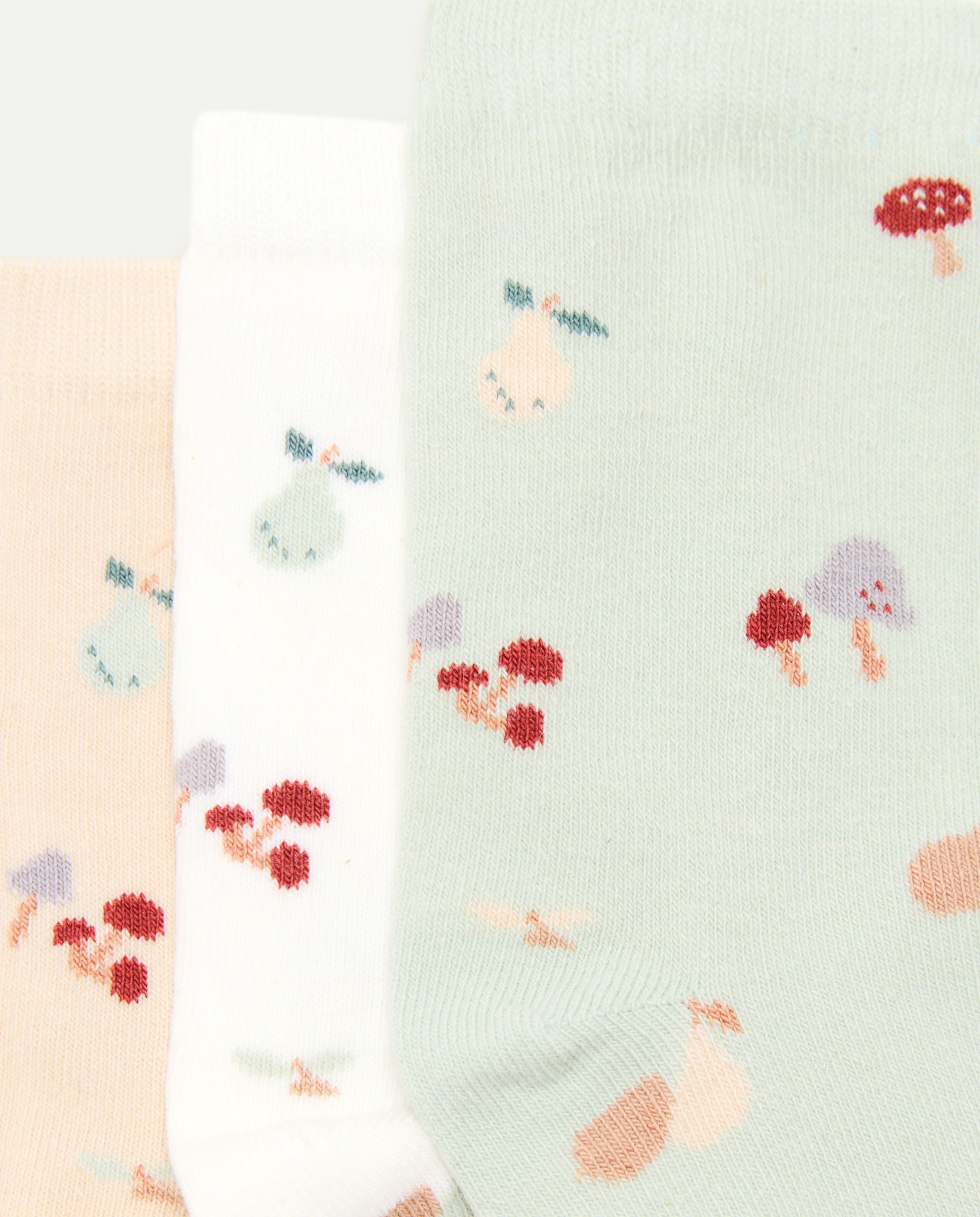 Pack de 3 calcetines cortos con peras y setas de niña - Cotton Juice - Multicolor Multicolor-2