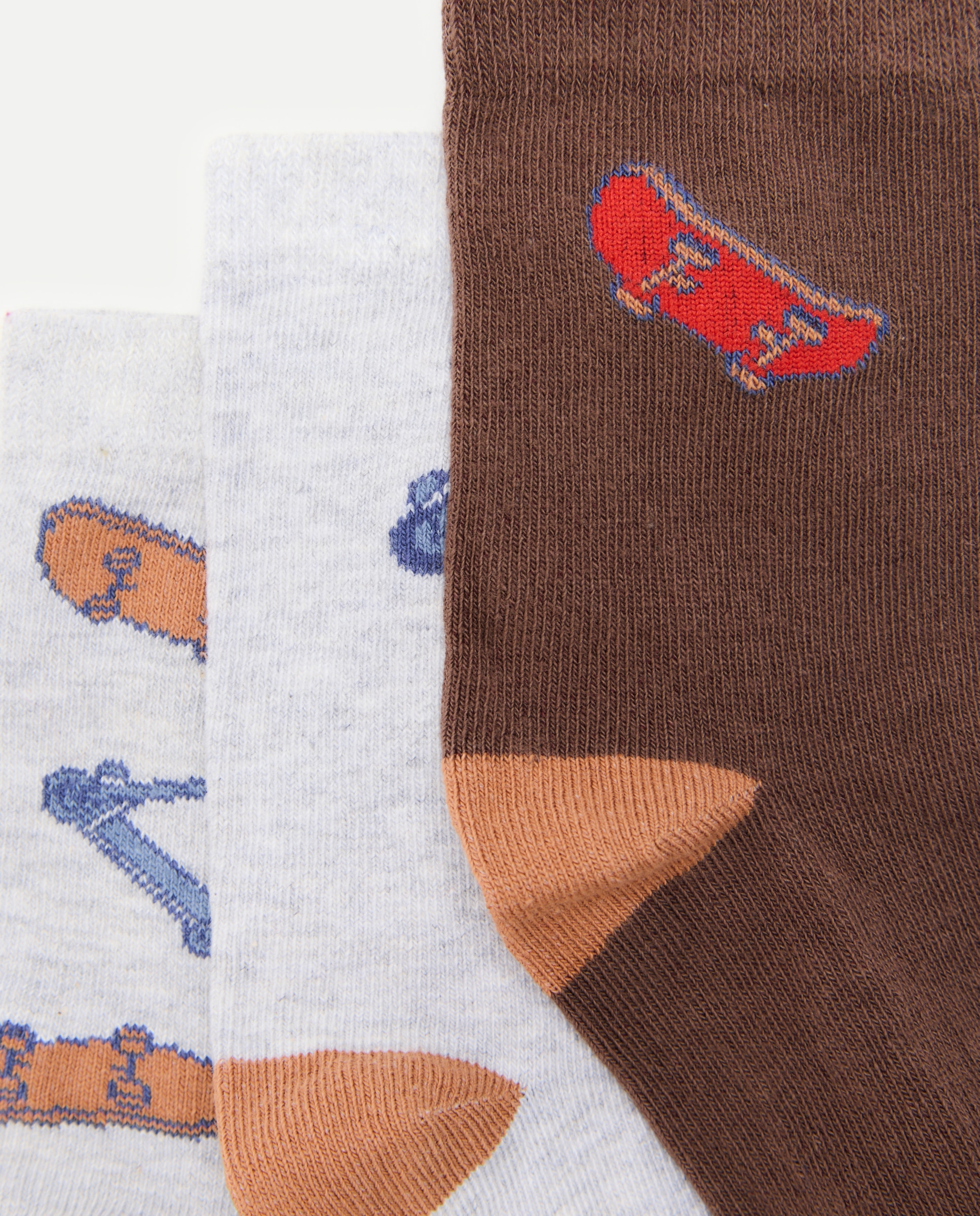 Pack de 3 calcetines cortos de niño - Cotton Juice - Marrón Marrón-2
