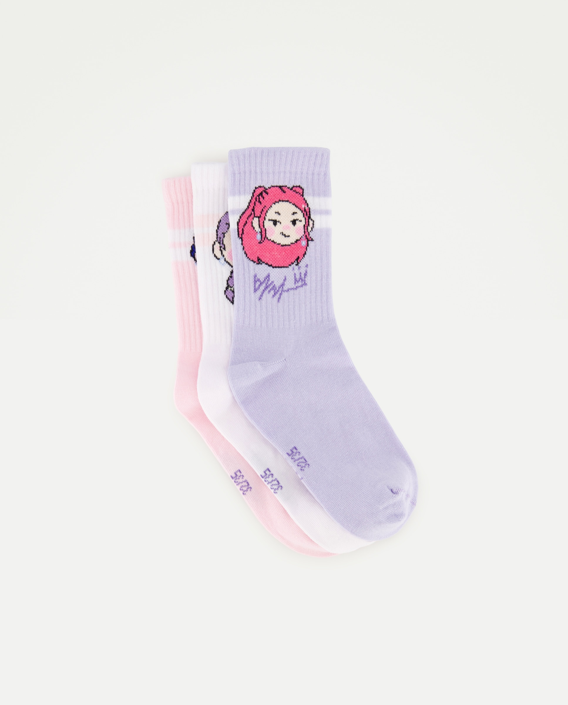 Imagem 0 de Pack de 3 Pares de Meias Curtas com Fantasia KPOP
