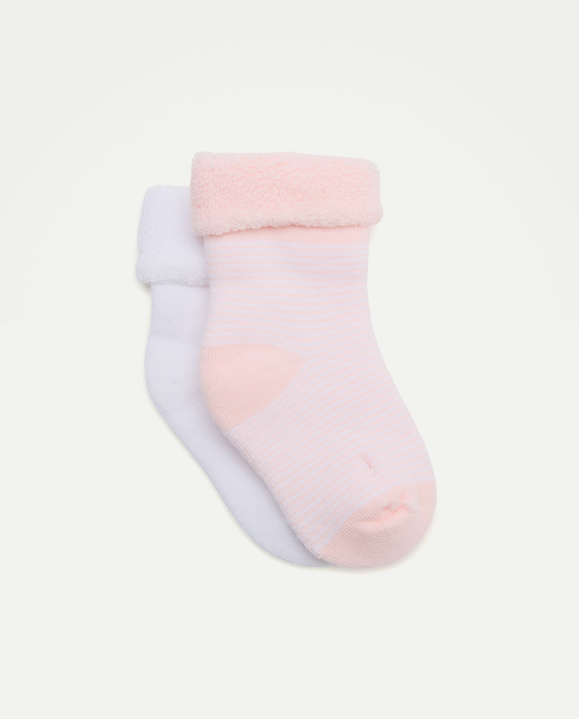 Imagem 0 de Pack de 2 Pares de Meias de Bebé em Tecido Turco Lisas/às Riscas