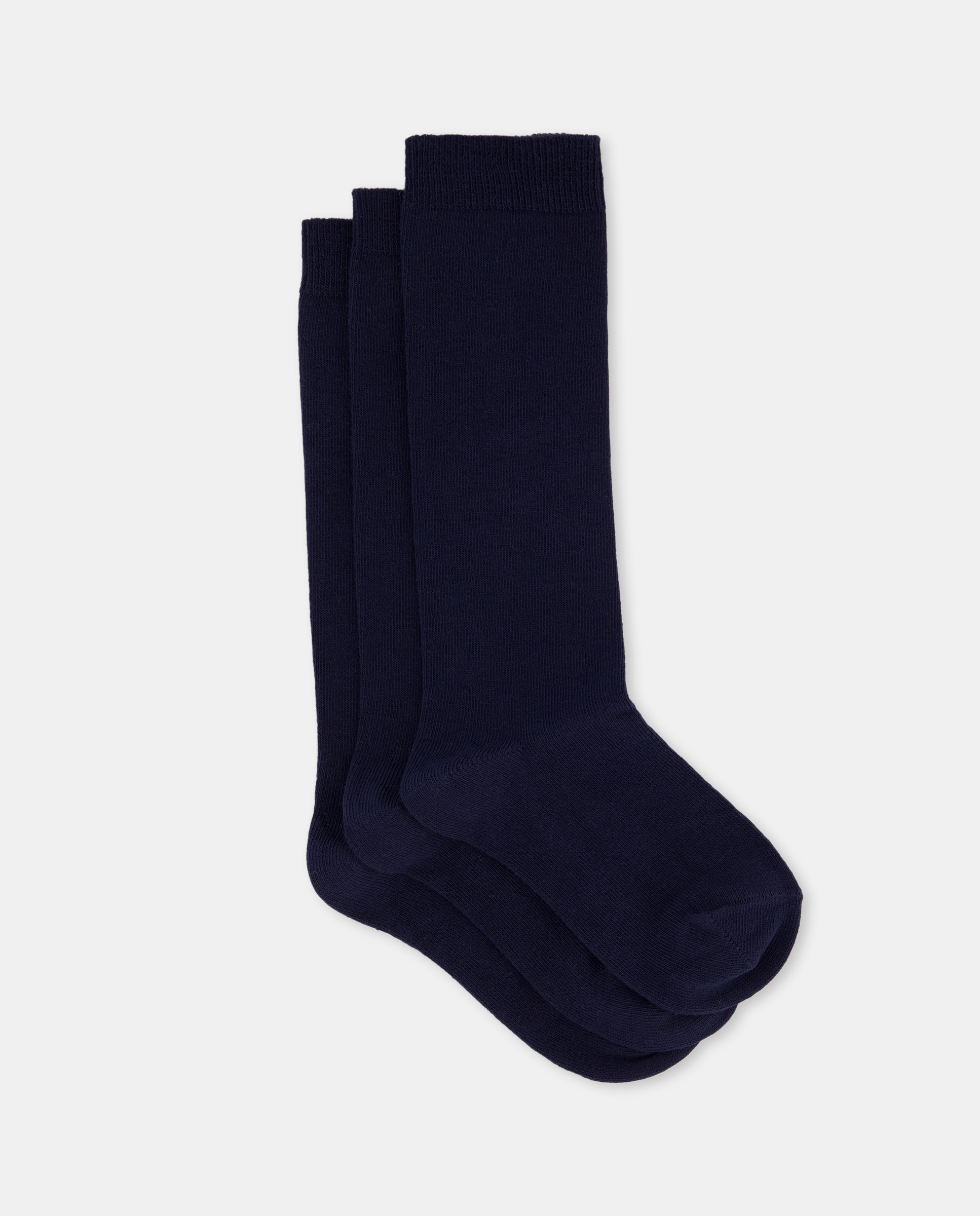 Imagen 0 de Pack de tres calcetines altos de niña Azul marino