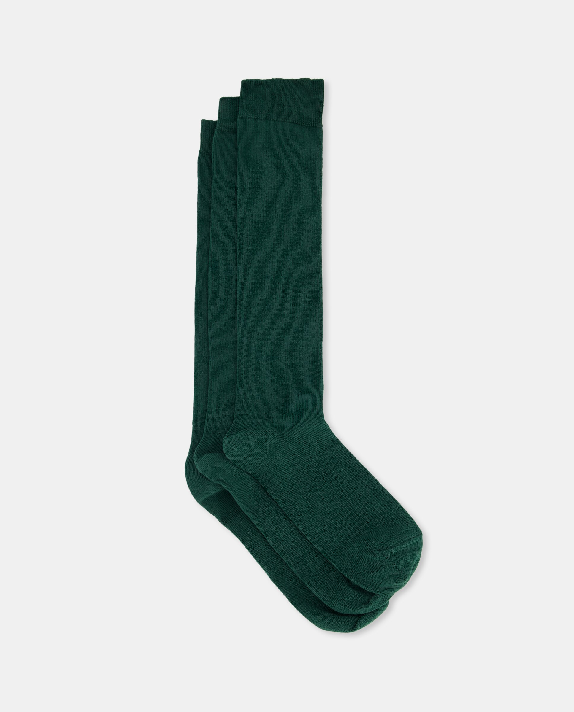 Pack de tres calcetines altos de niña - Cotton Juice - Verde Verde-1