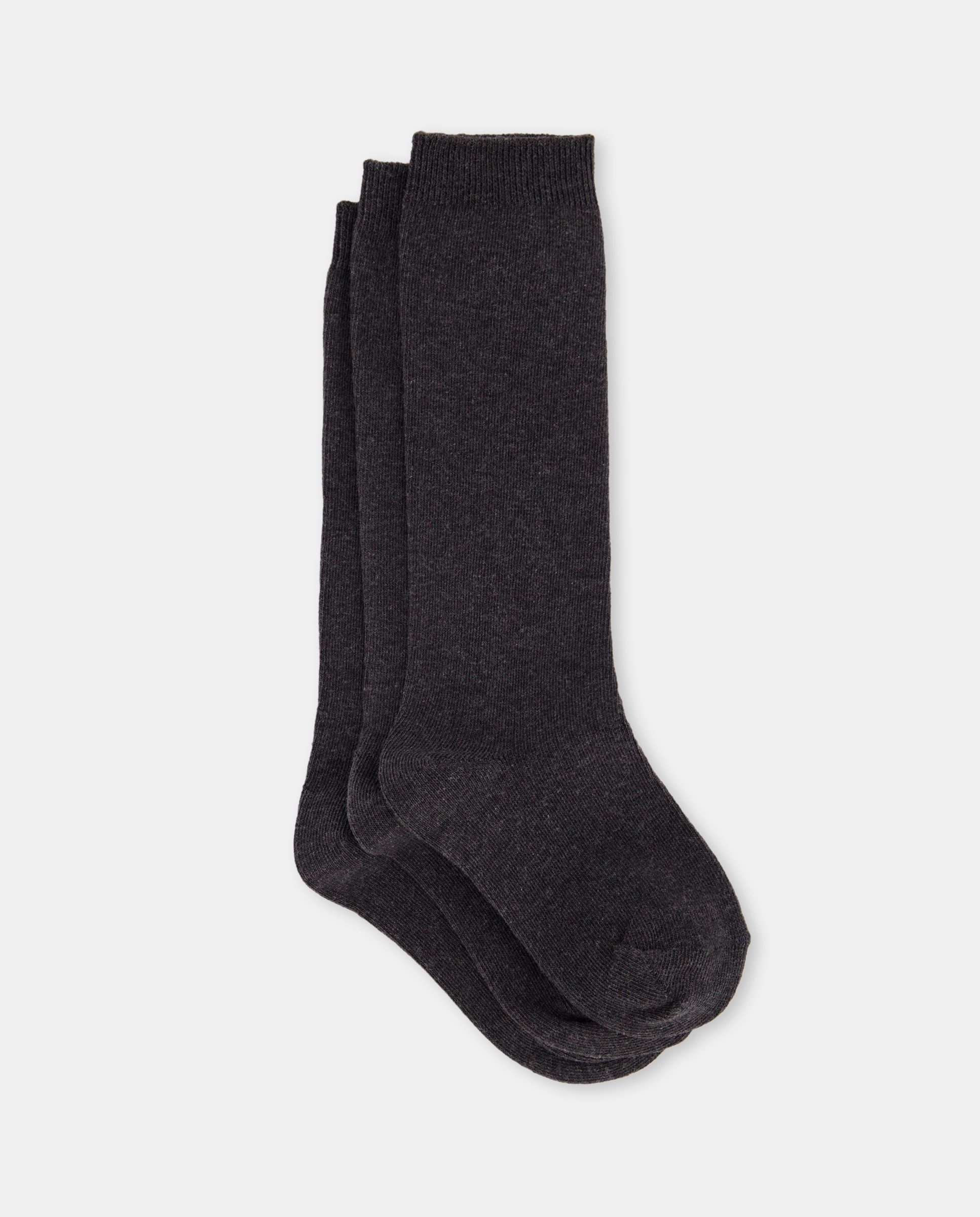 Pack de tres calcetines altos de niña - Cotton Juice - Gris Gris-1