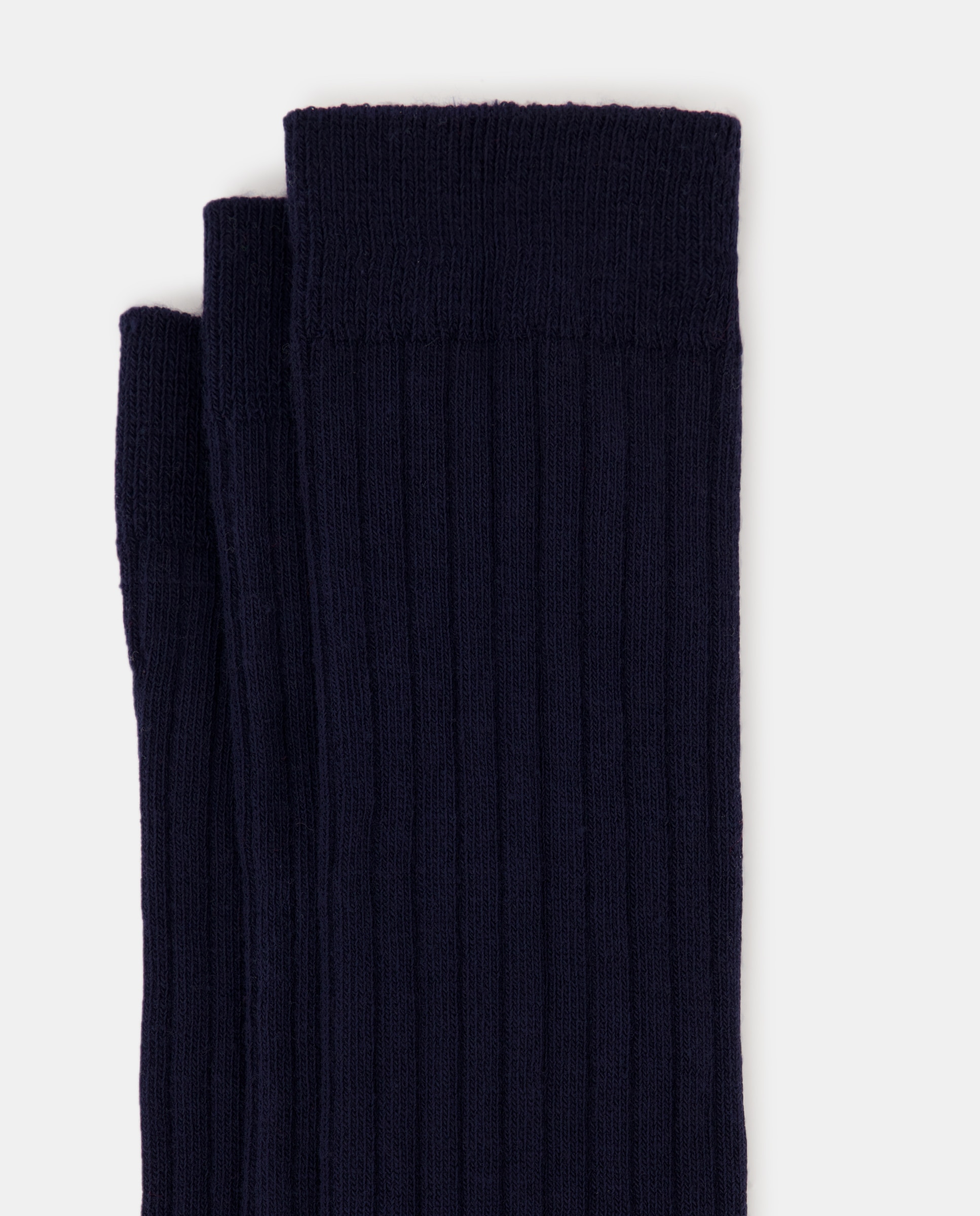 Pack de tres calcetines altos de canalé de niña - Cotton Juice - Azul marino Azul marino-2