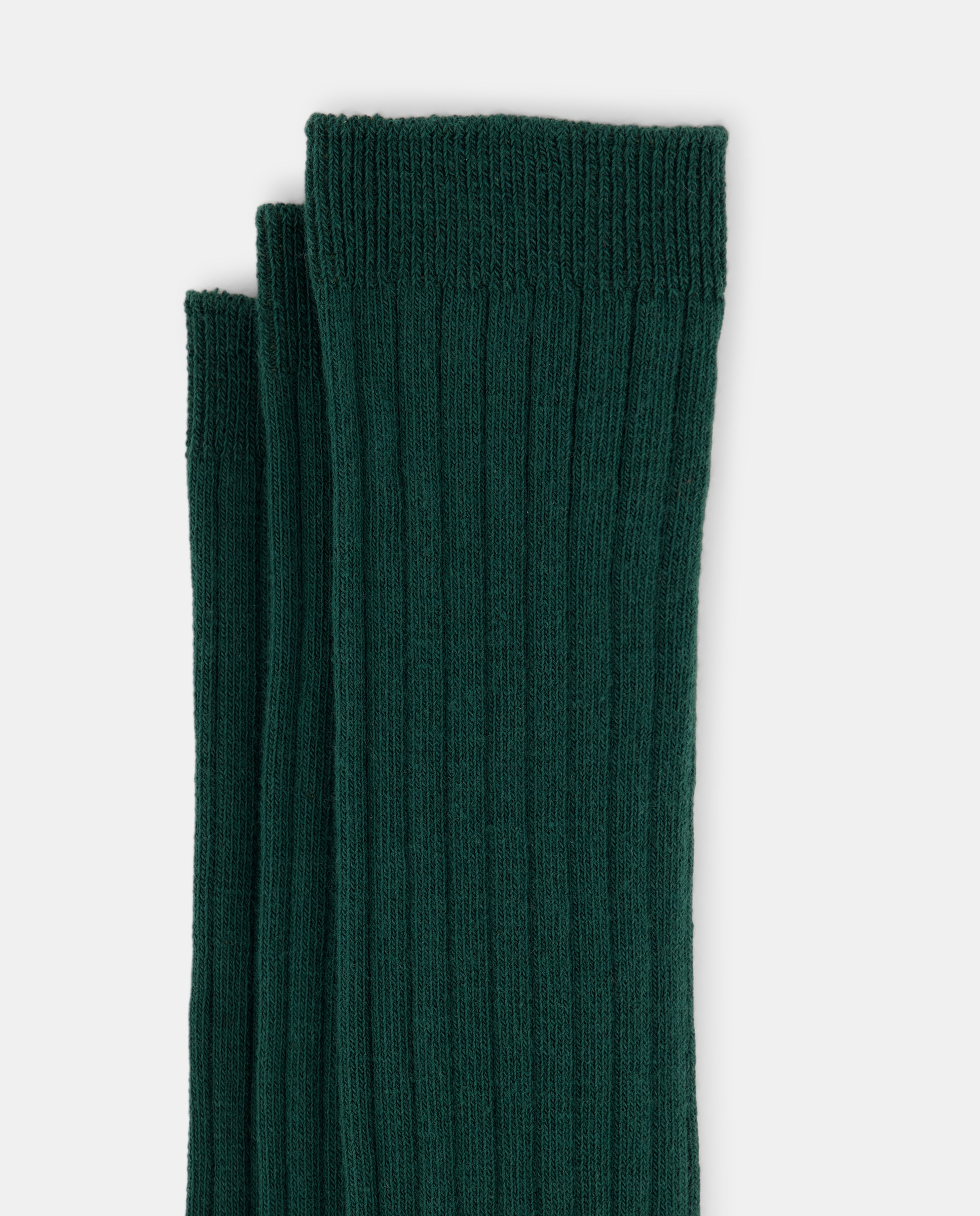 Pack de tres calcetines altos de canalé de niña - Cotton Juice - Verde Verde-2