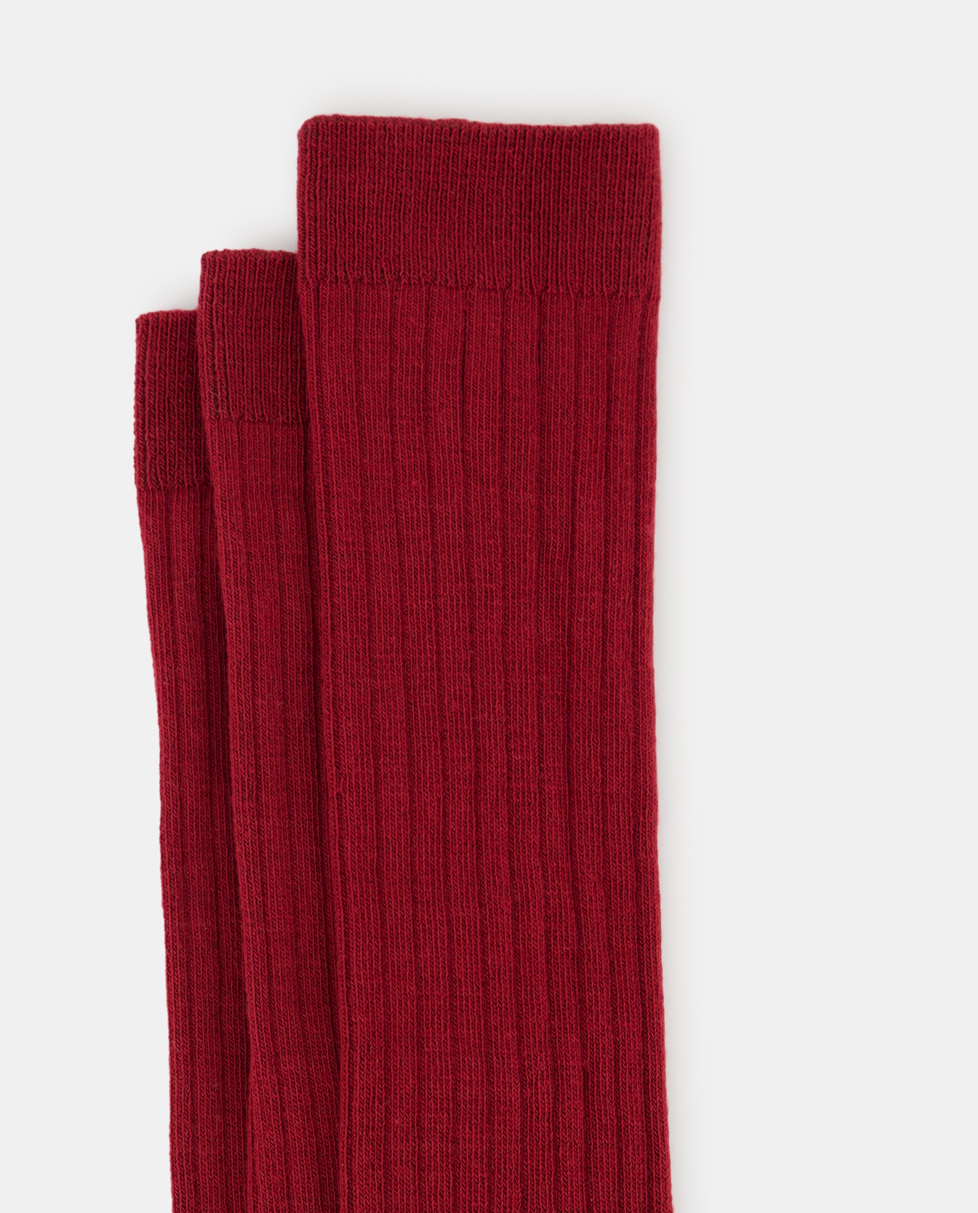 Pack de tres calcetines altos de canalé de niña - Cotton Juice - Granate Granate-2
