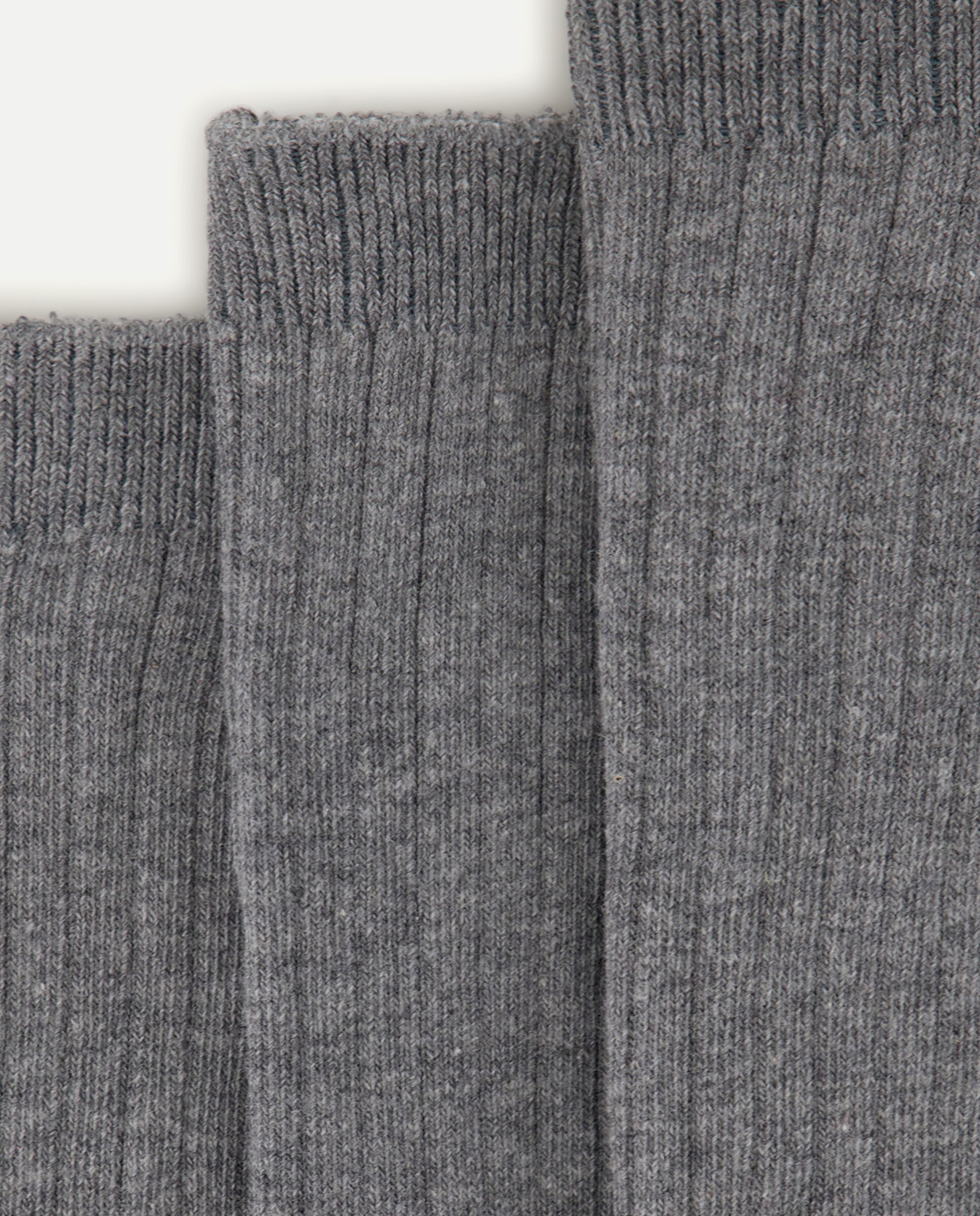 Pack de 3 Pares de Meias Altas Caneladas Cotton Juice 820 Cinzento Médio-2