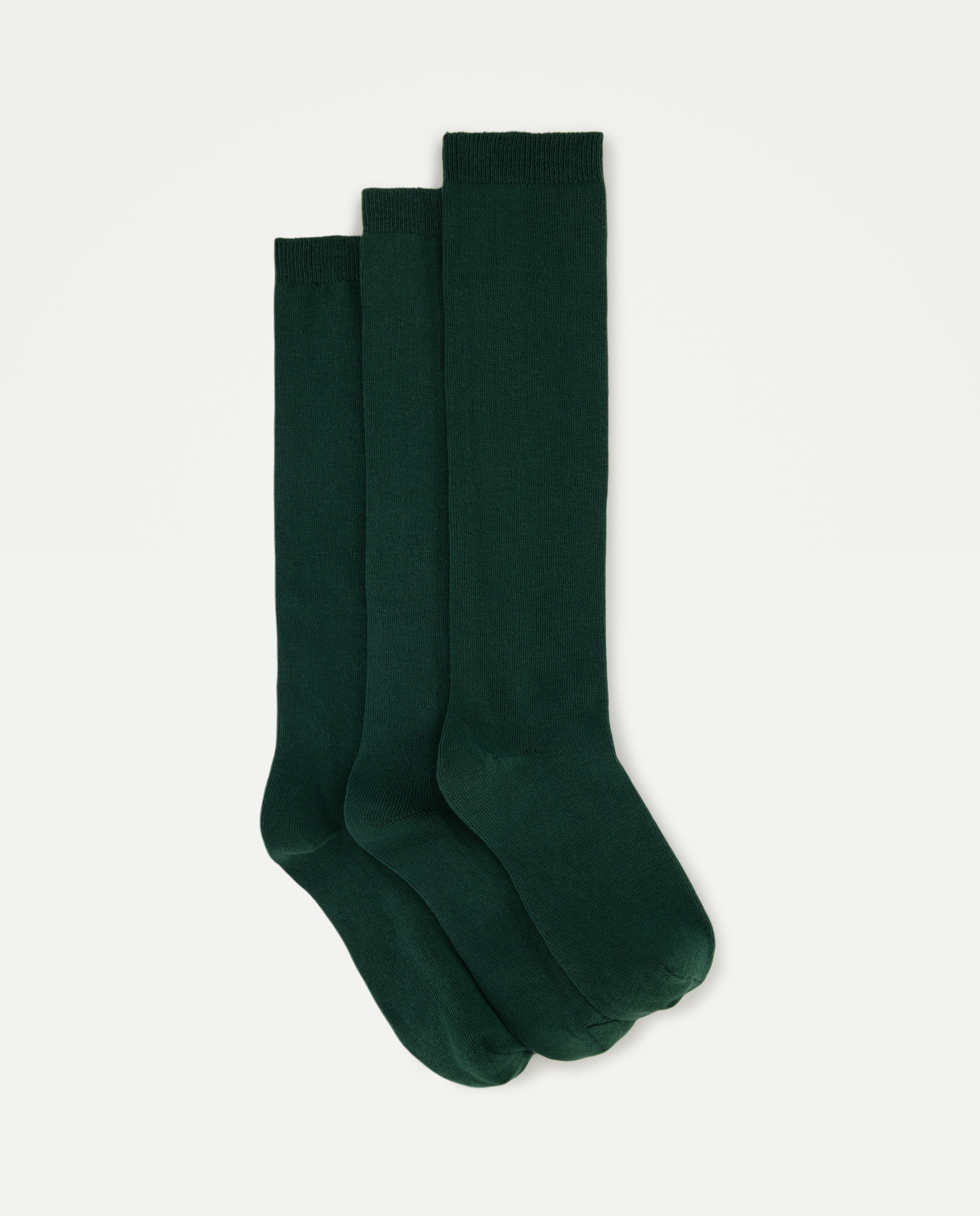 Pack 3 calcetines altos lisos de niño - Cotton Juice - Verde Verde-1