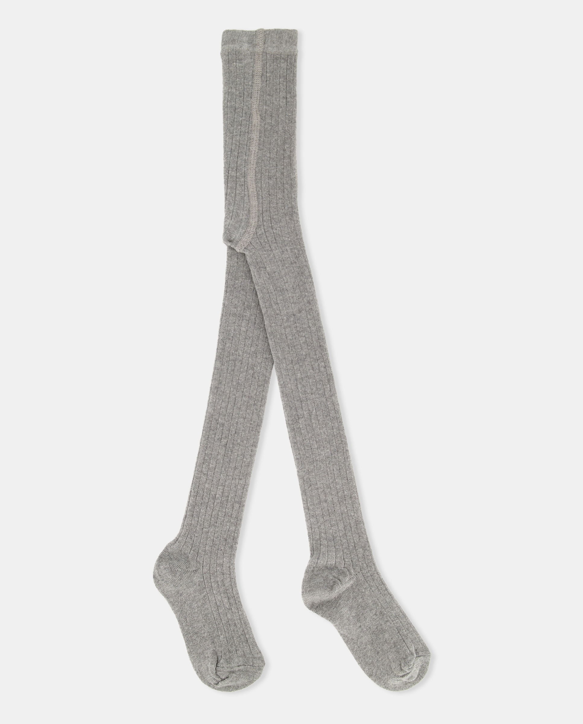 Pack de Dois Collants Canelados de Criança Cotton Juice Cinzento-2