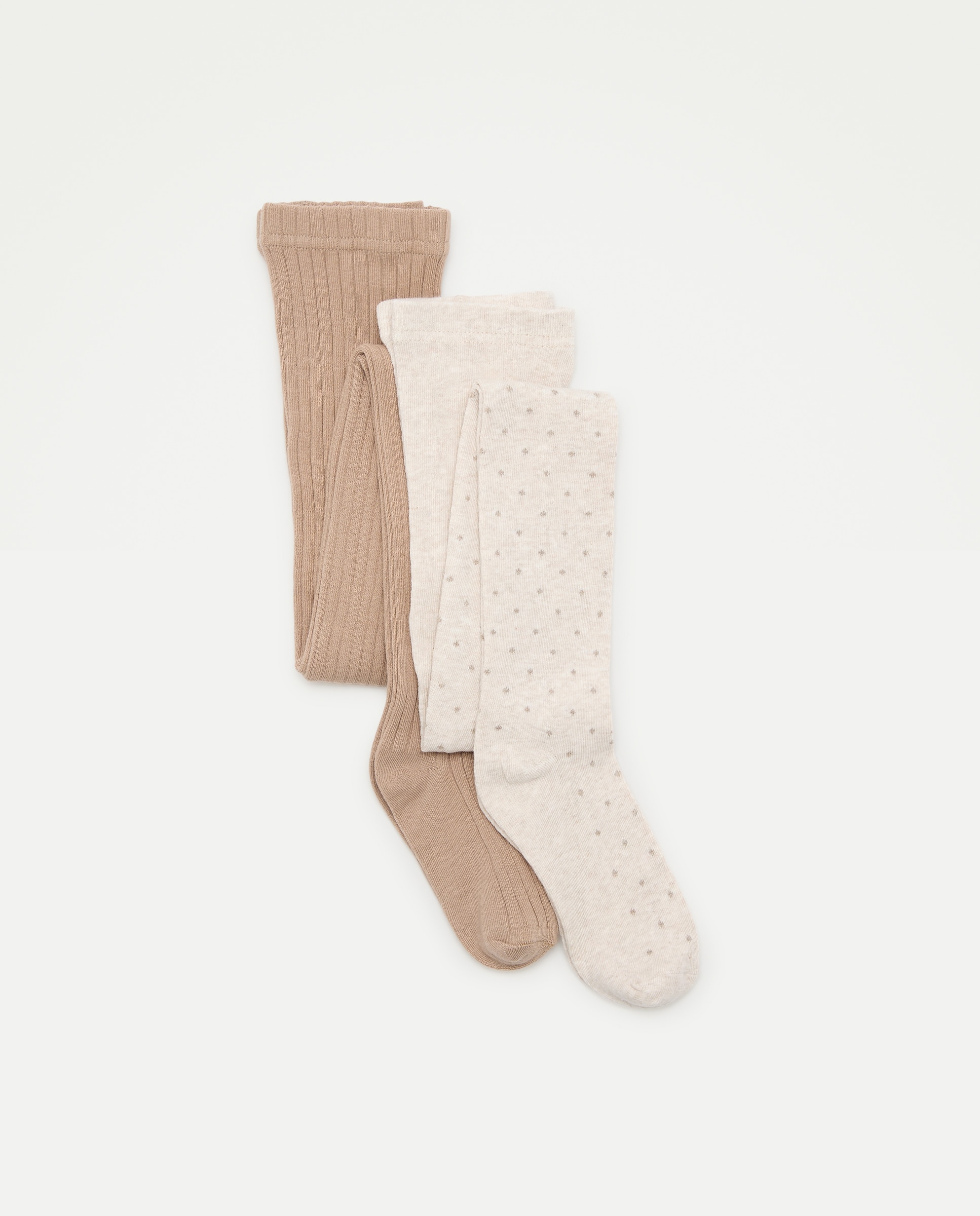 Imagem 0 de Pack de Dois Collants Canelados Lisos de Criança