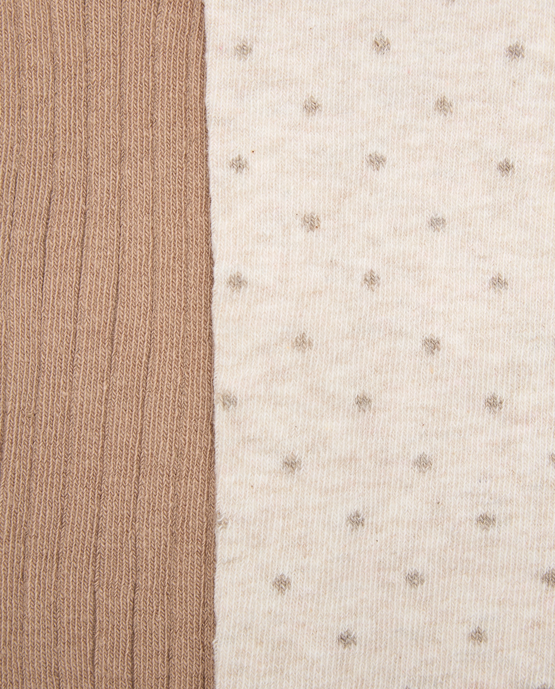 Pack de Dois Collants Canelados Lisos de Criança Bege-2