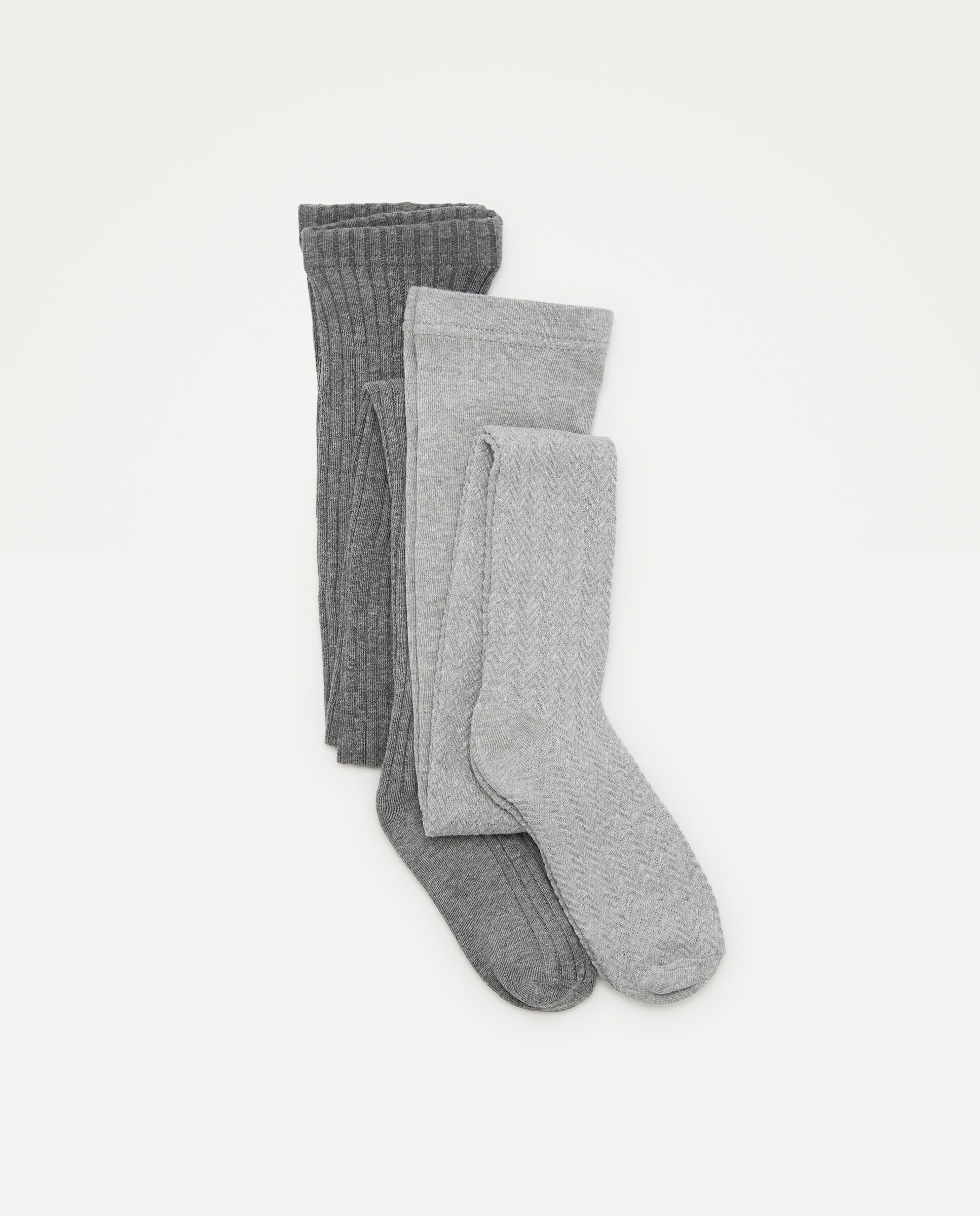 Imagem 0 de Pack de Dois Collants Canelados Lisos de Criança