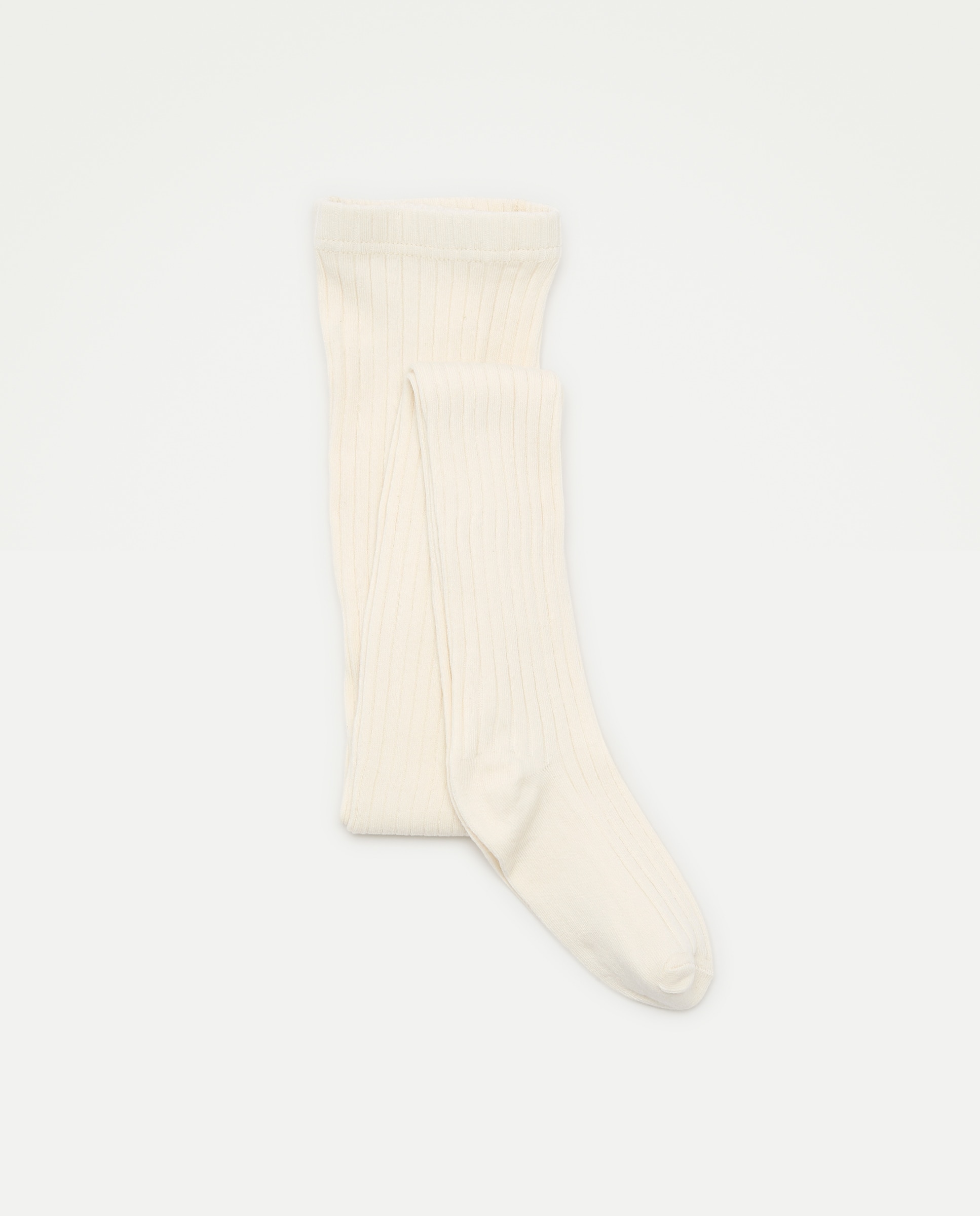 Collants Canelados de Criança Branco-marfim-1