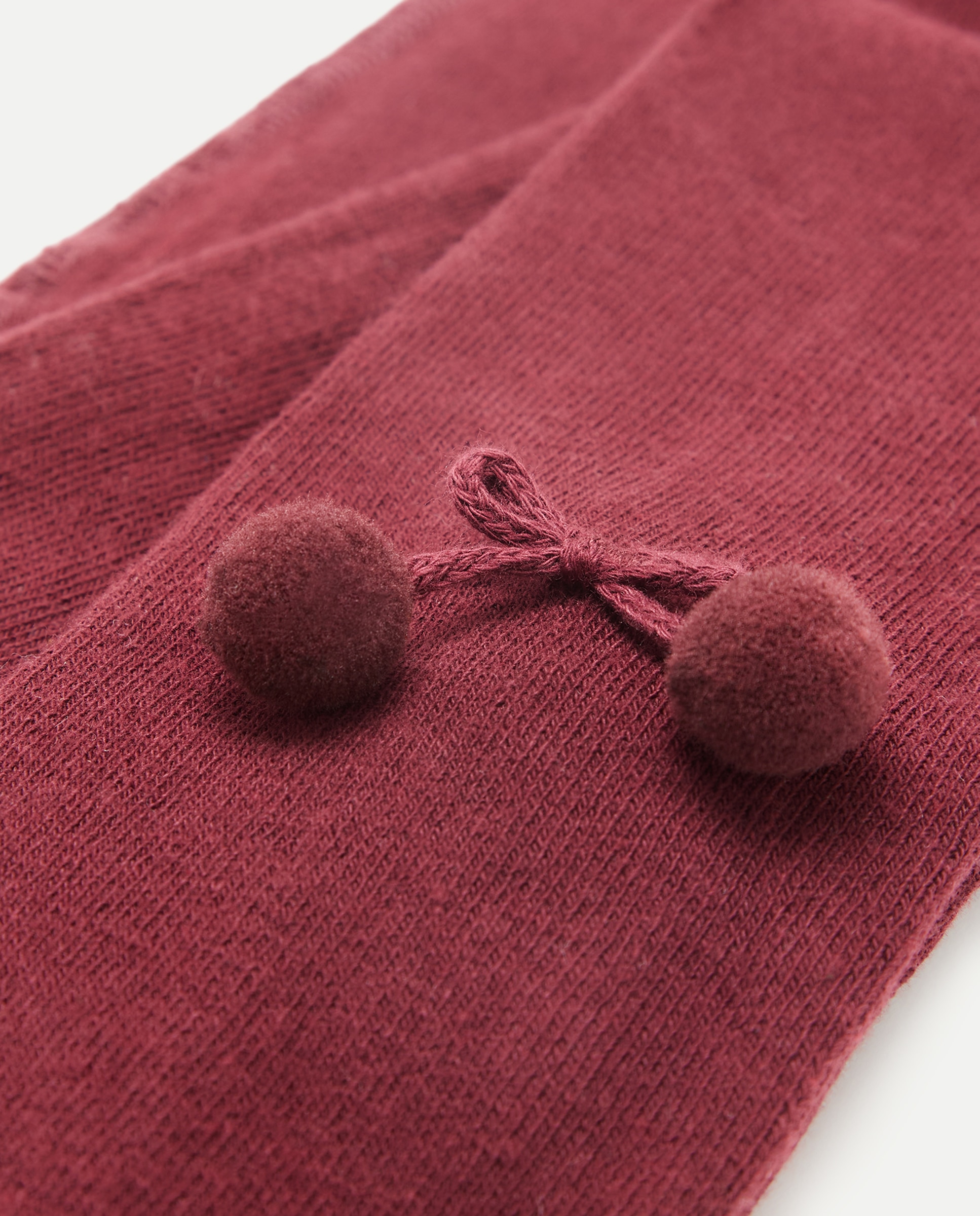 Leotardo liso con pompones de niña - Cotton Juice - Burdeos Burdeos-2
