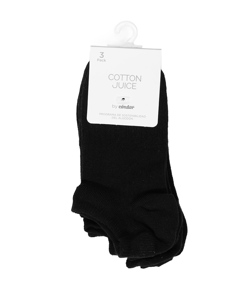 Pack de tres pinkies en color liso - Cotton Juice - Negro Negro-2