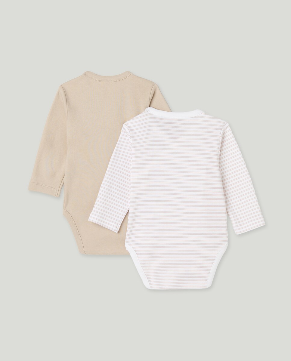 Pack de Dois Bodies de Recém-Nascido com Manga Comprida Camel-2