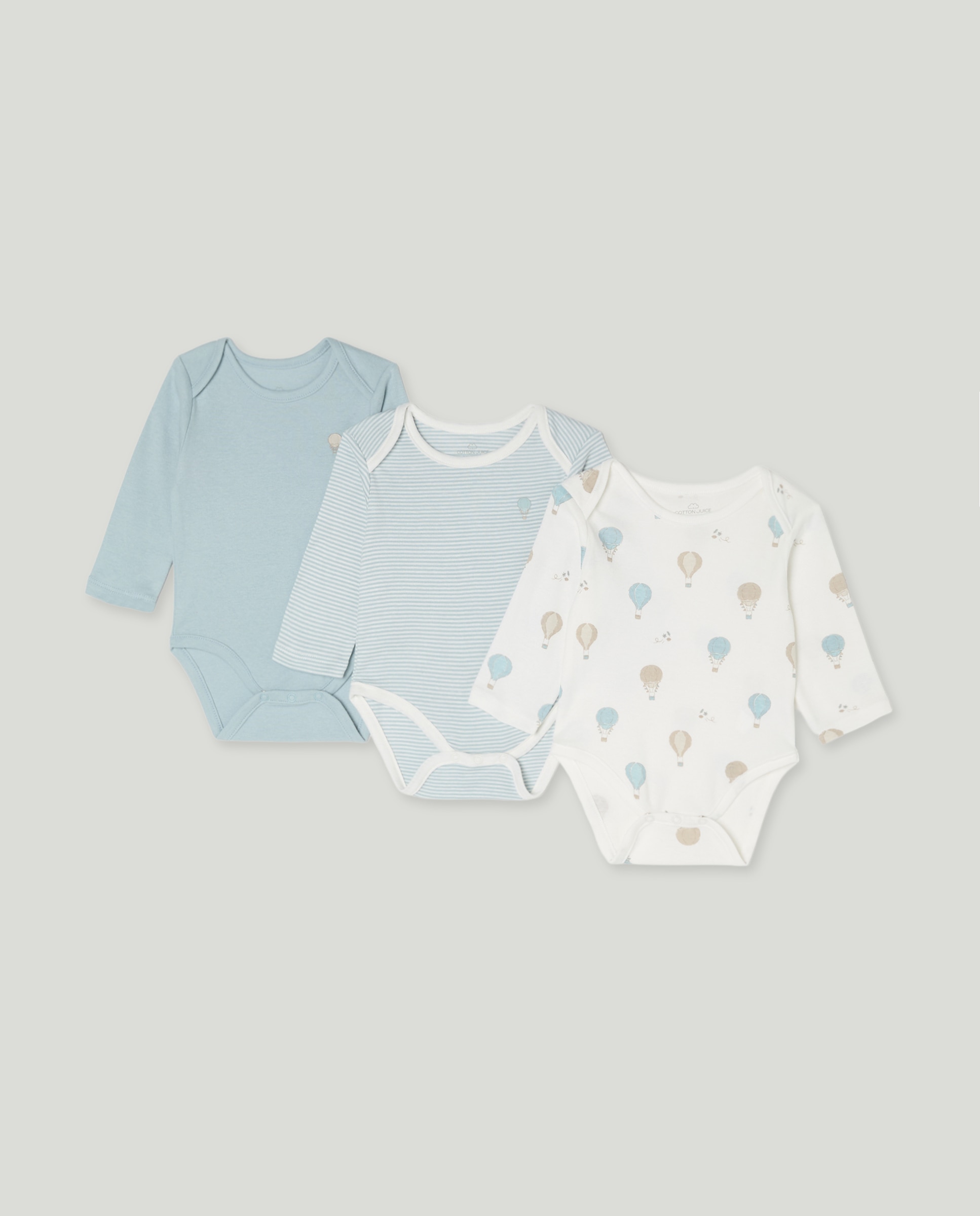 Imagem 0 de Pack de Três Bodies de Bebé com Manga Comprida