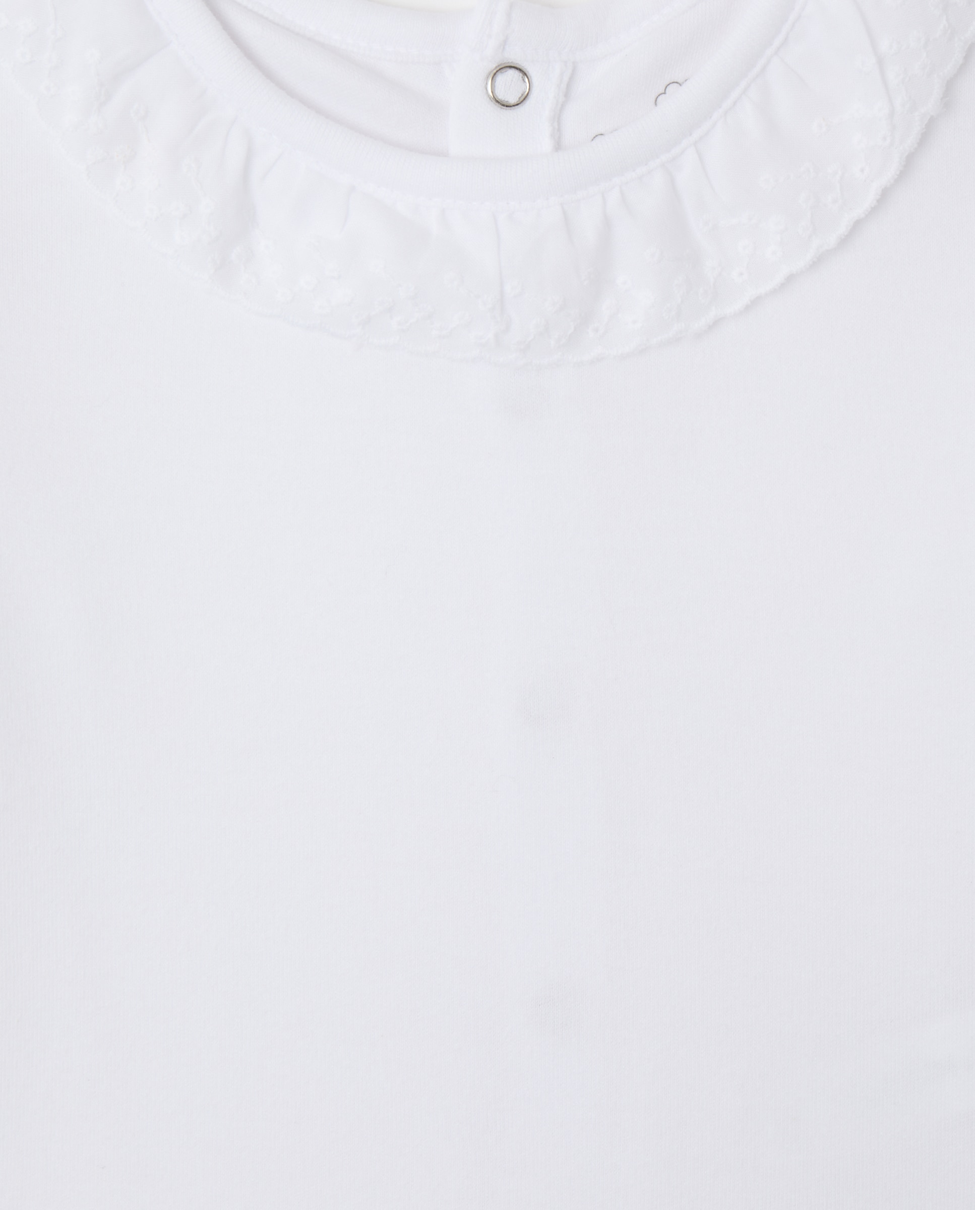 Body de Manga Curta de Bebé com Renda Cotton Juice Branco-3