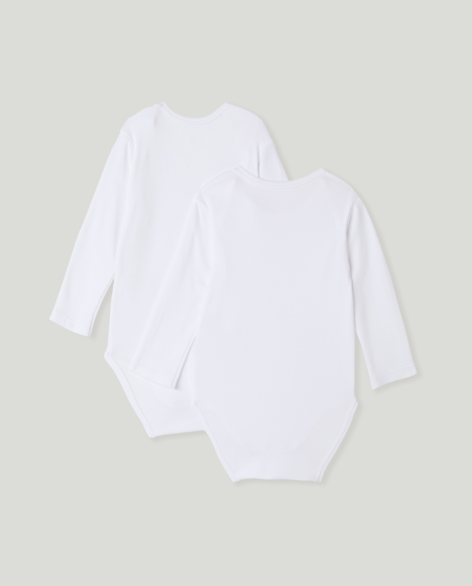 Pack de 2 Bodies Americanos de Bebé com Manga Comprida Cotton Juice Branco-2