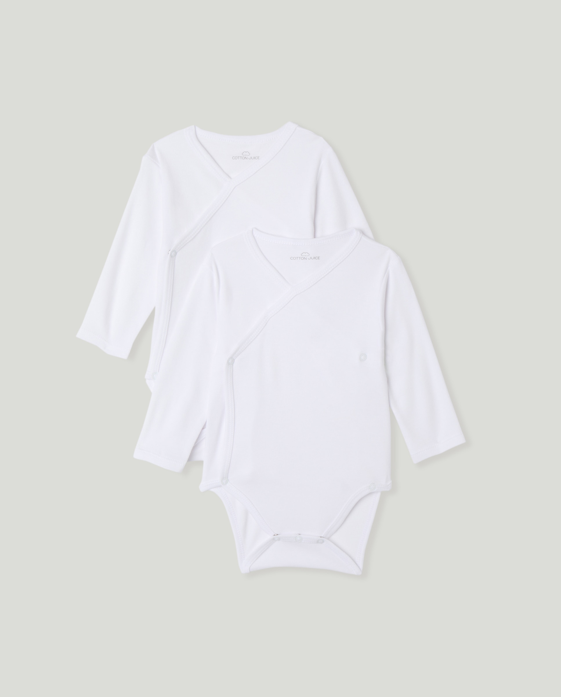 Pack de 2 Bodies de Natal de Bebé com Manga Comprida Branco-1