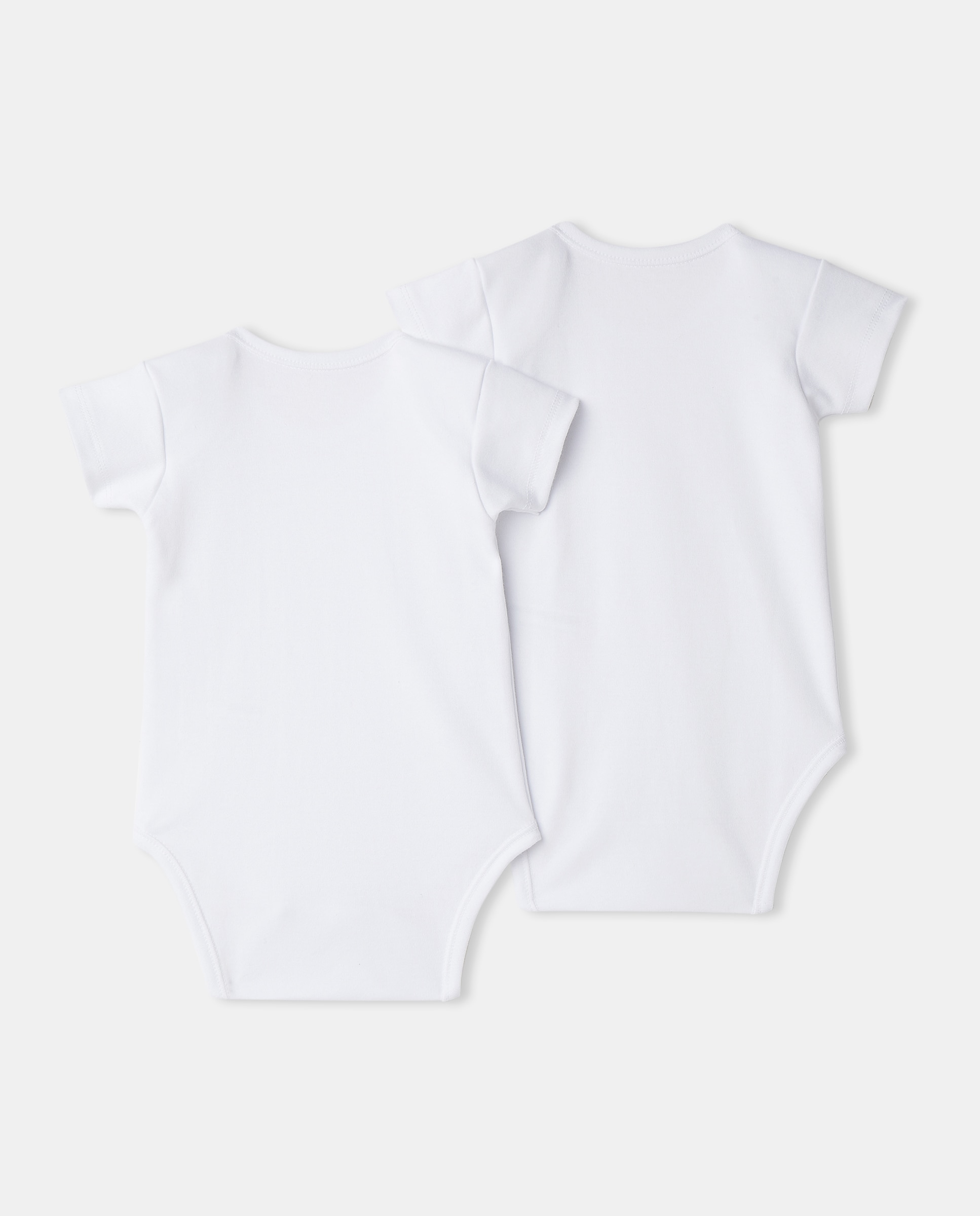 Pack de 2 Bodies de Bebé com Manga Curta Cotton Juice Branco-2