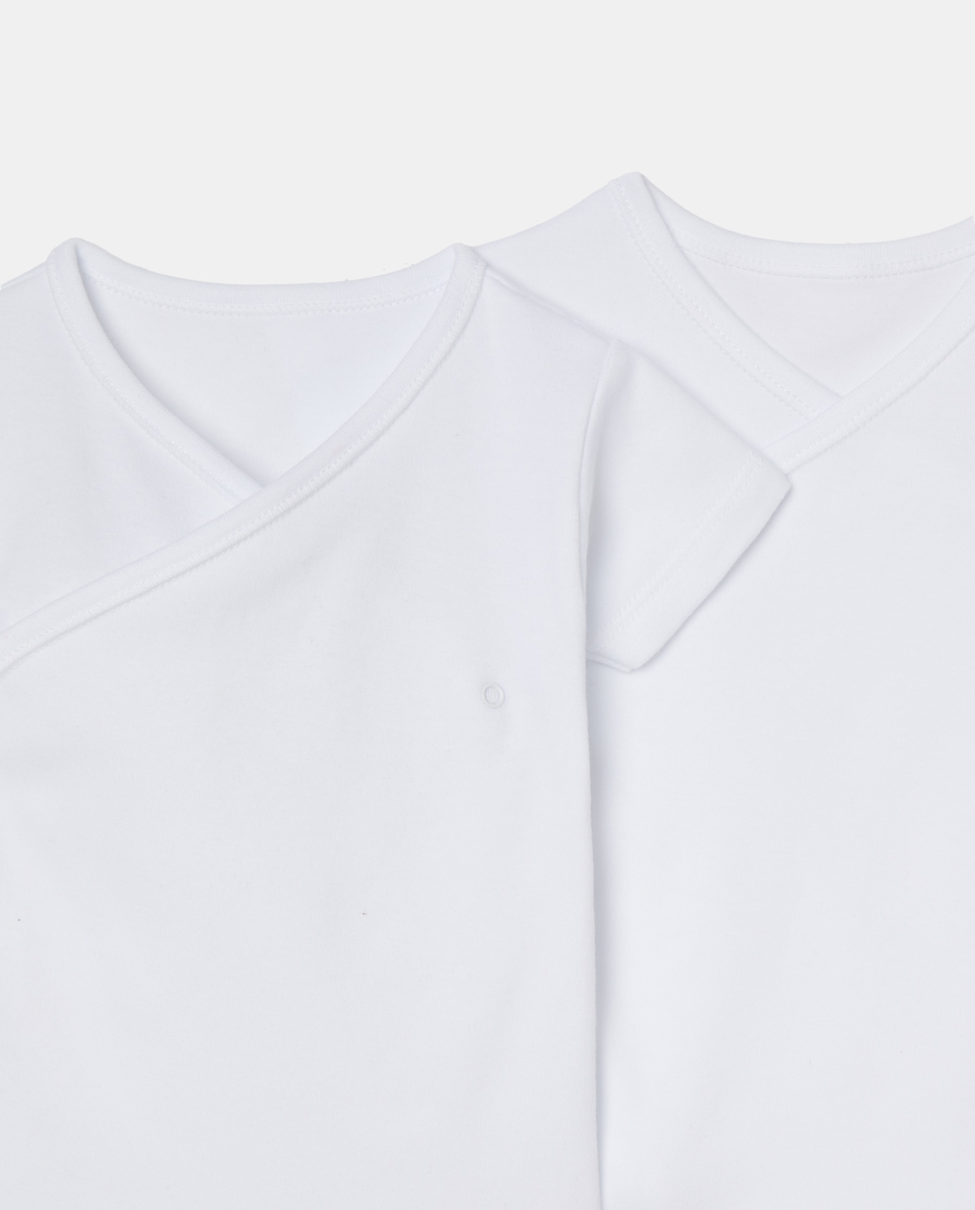 Pack de 2 Bodies Cruzados de Bebé com Manga Curta Cotton Juice Branco-3