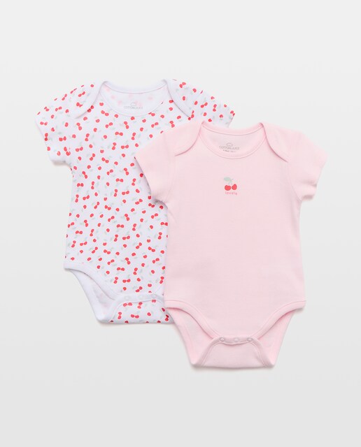 Pack de 2 bodies manga corta estampado fantasía de bebé