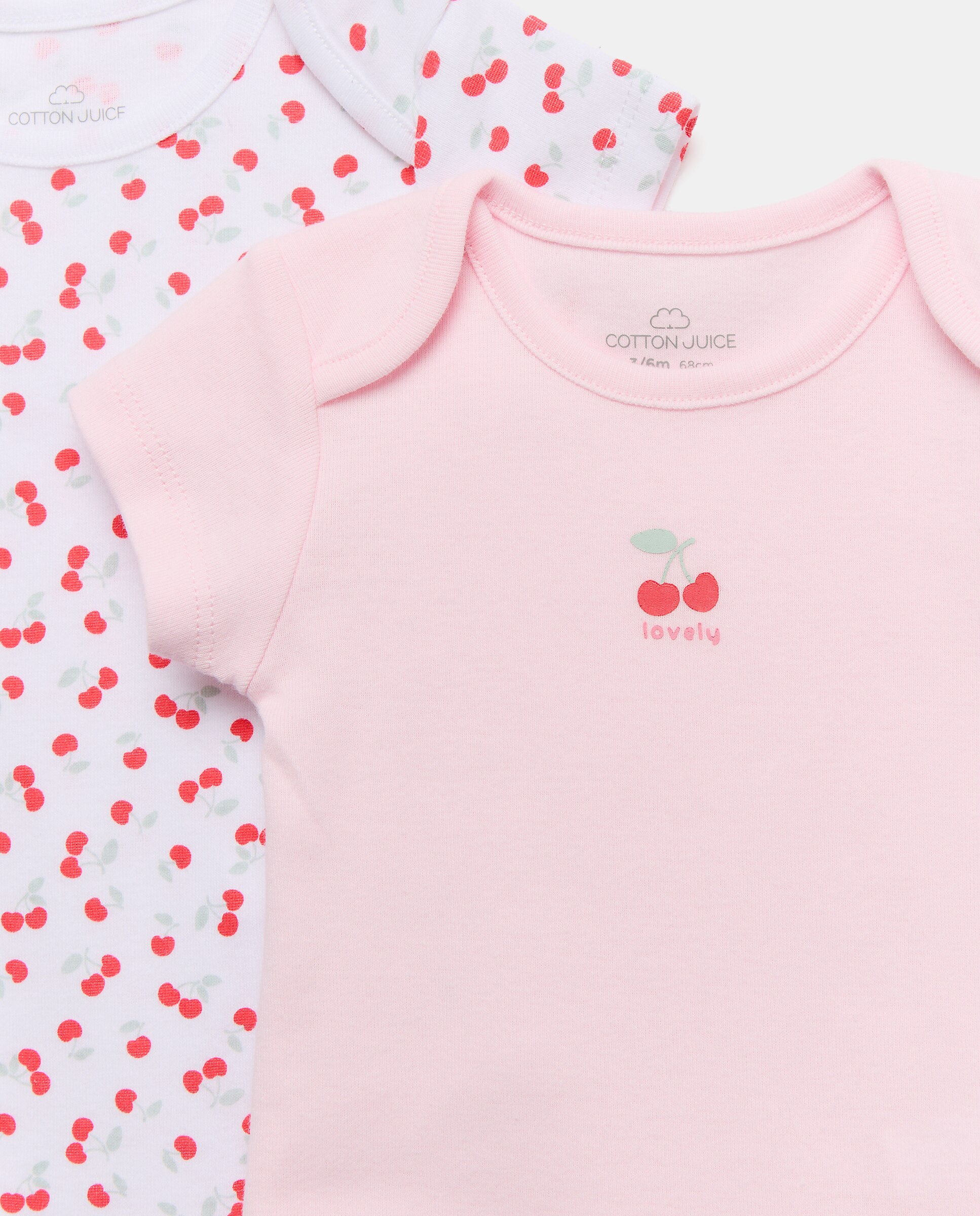 Pack de 2 bodies manga corta estampado fantasía de bebé - Cotton Juice - Rosa Rosa-3