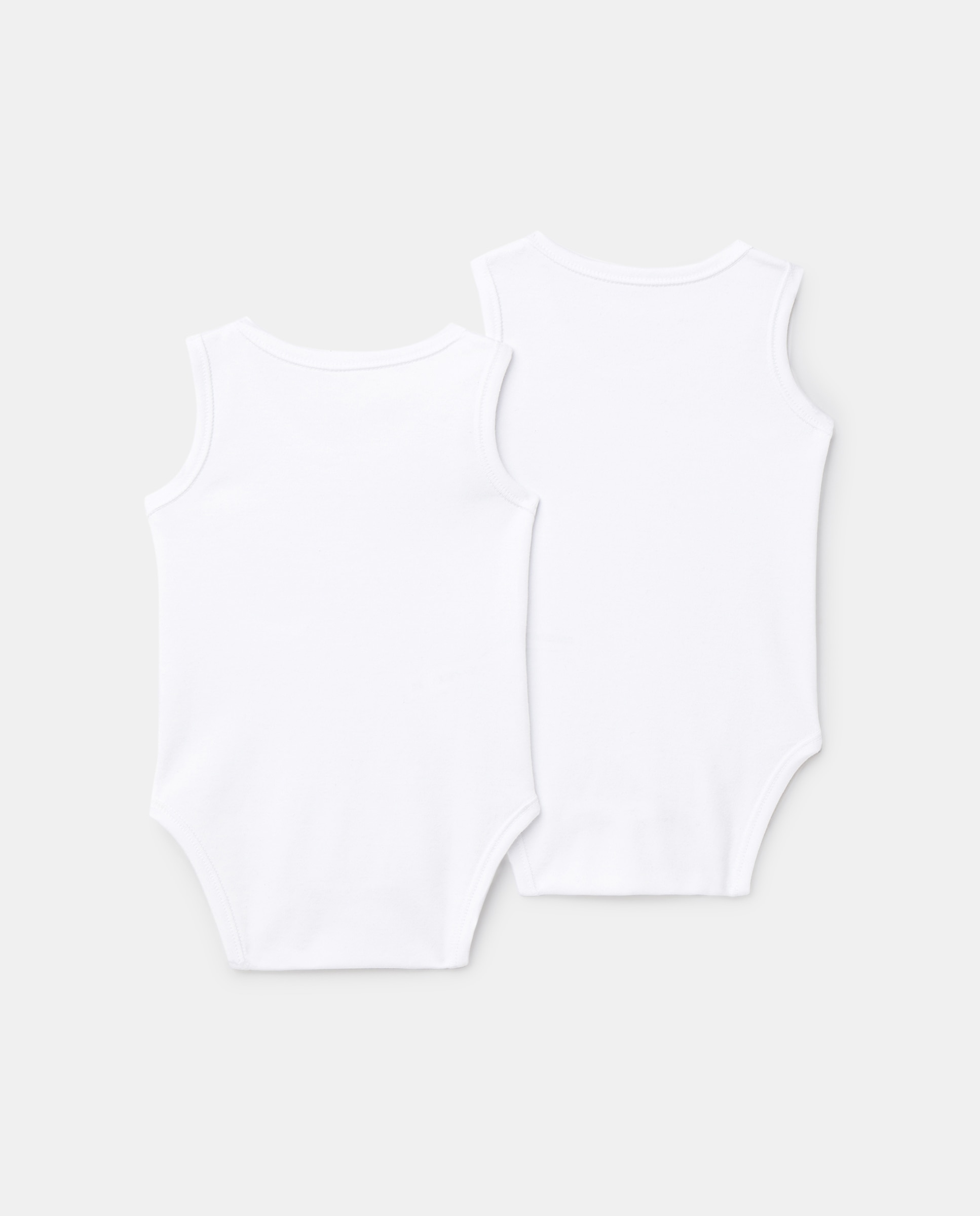 Pack de 2 Bodies de Bebé sem Mangas Cotton Juice Branco-2