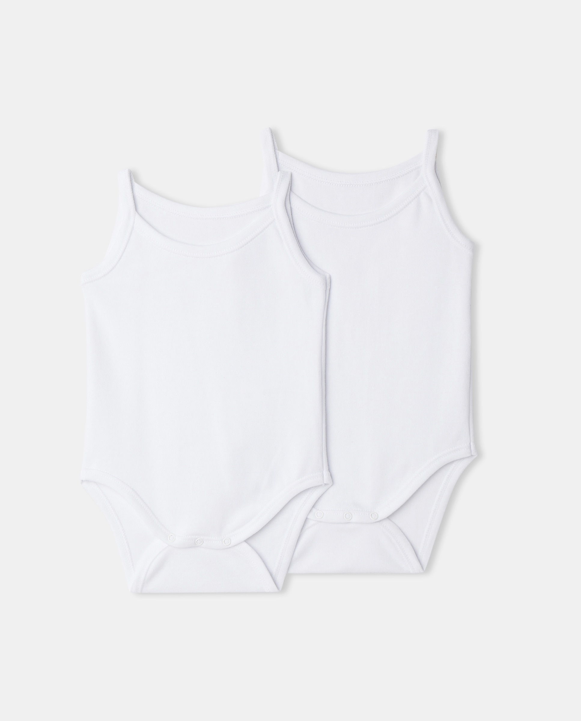 Pack de 2 bodies bebé tirantes - Cotton Juice - Blanco Blanco-1