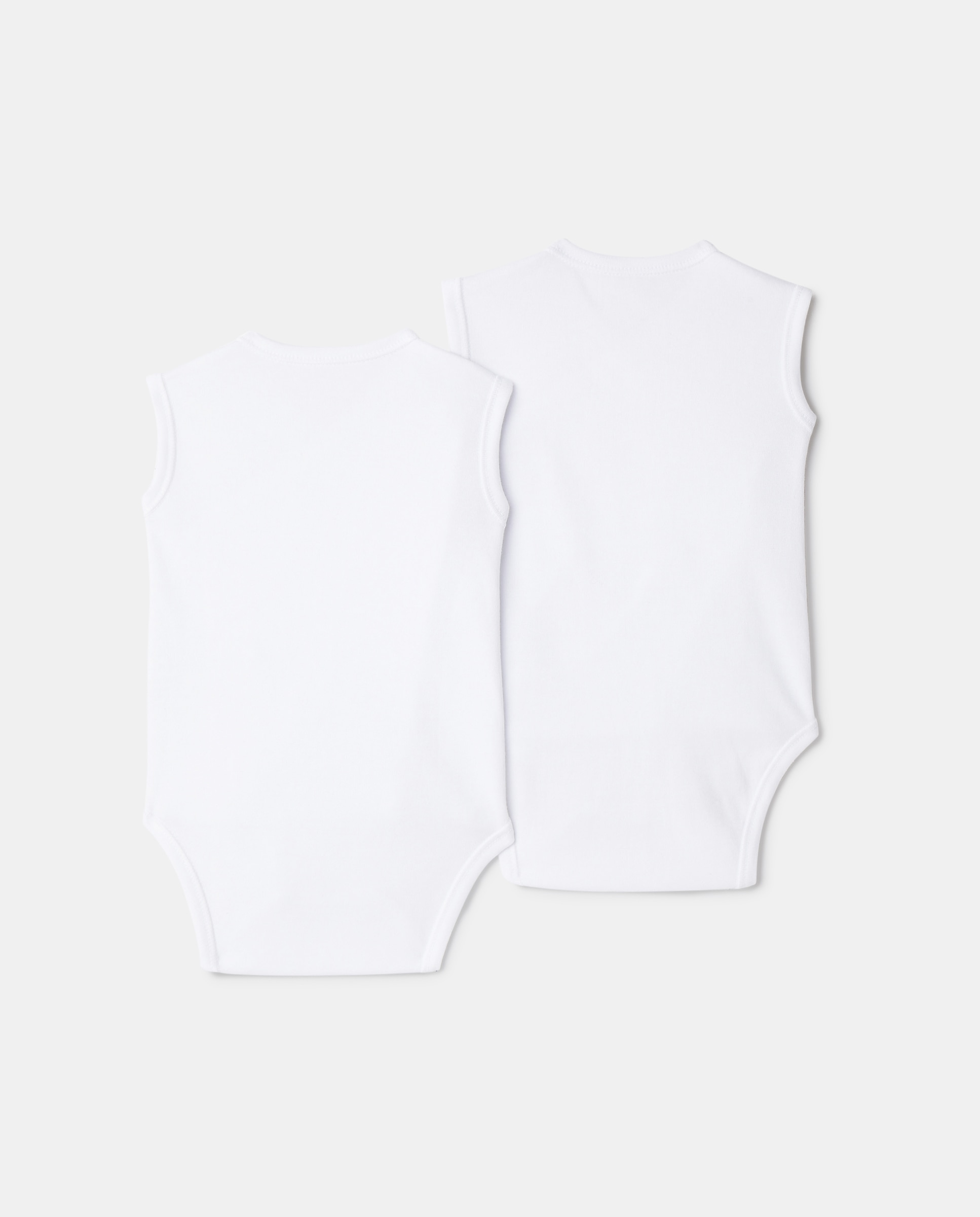 Pack de 2 Bodies Cruzados de Bebé sem Mangas Cotton Juice Branco-2