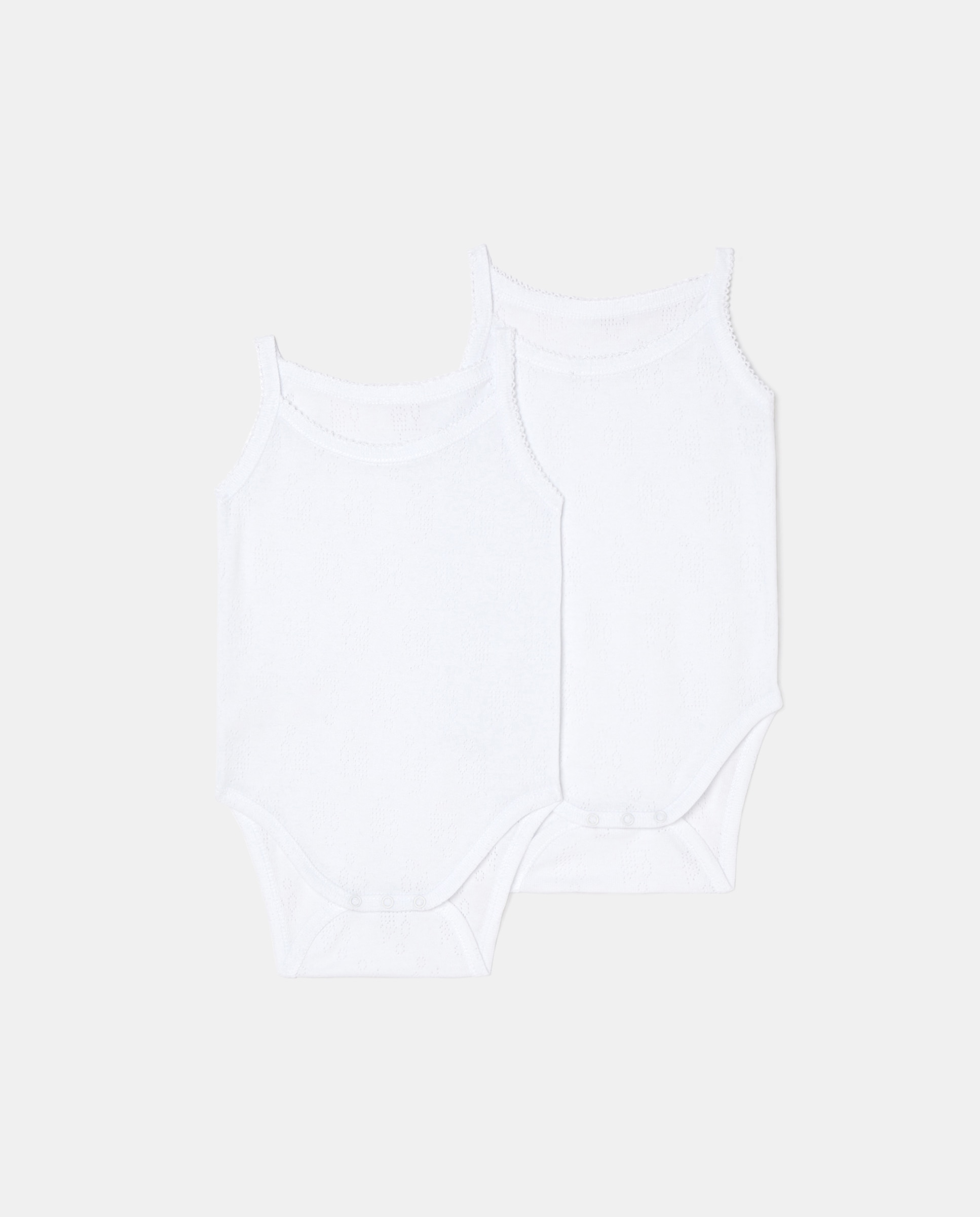 Pack 2 bodies de bebés calado - Cotton Juice - Blanco Blanco-1
