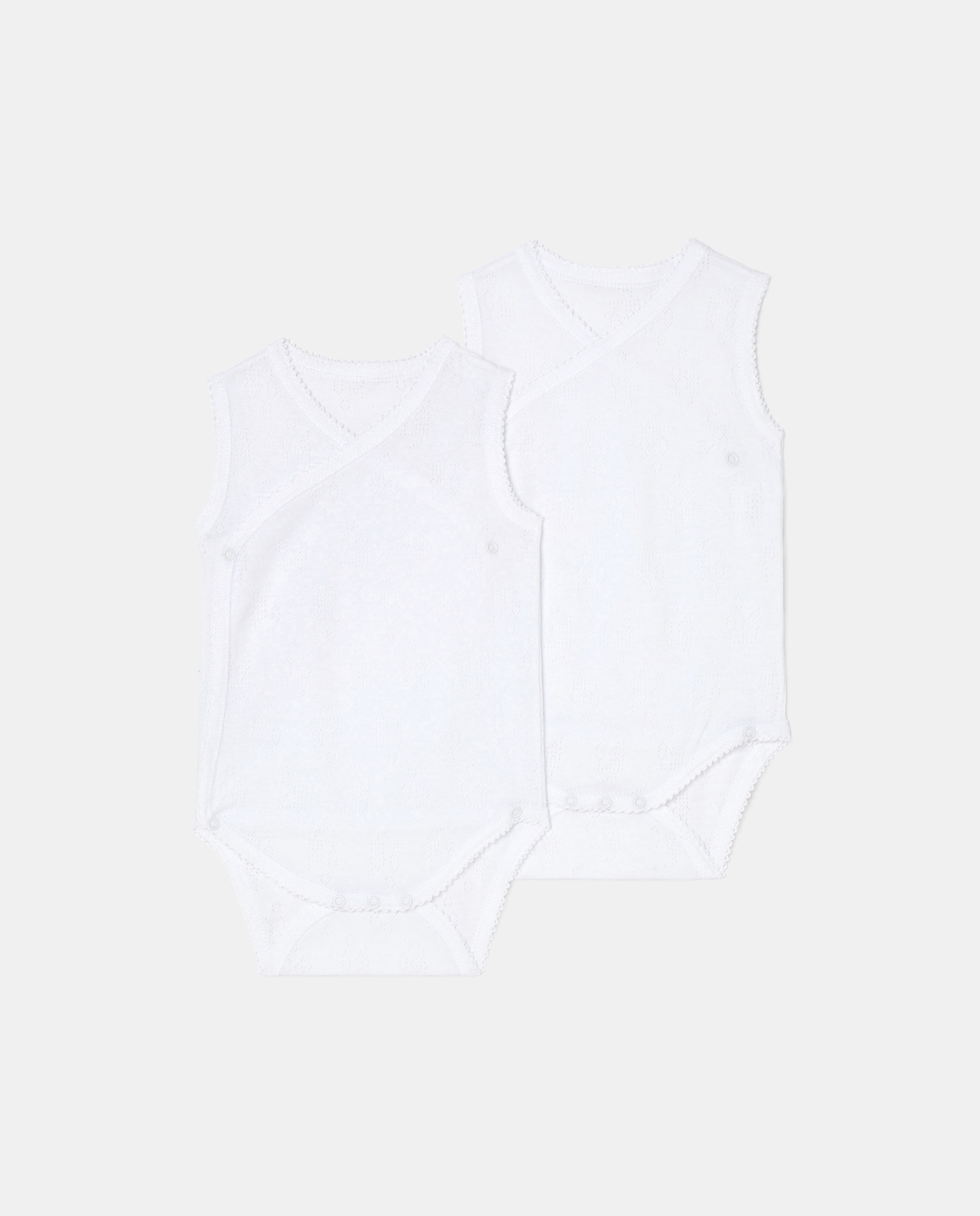 Pack de 2 Bodies Rendilhados de Bebé Branco-1