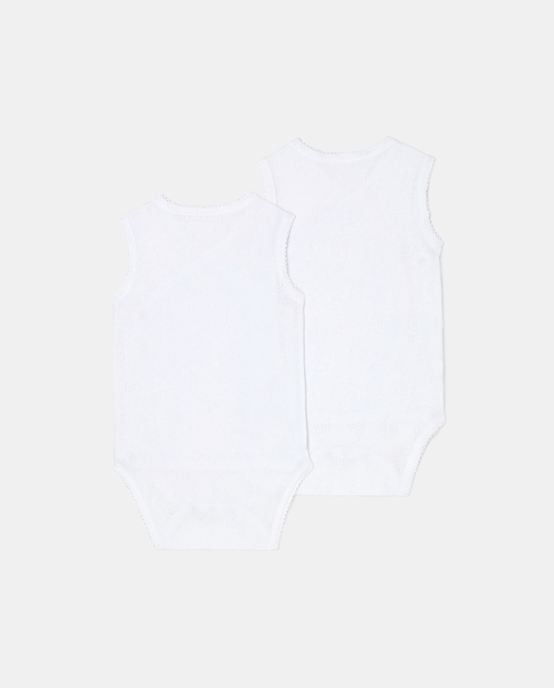 Pack de 2 Bodies Rendilhados de Bebé Branco-2