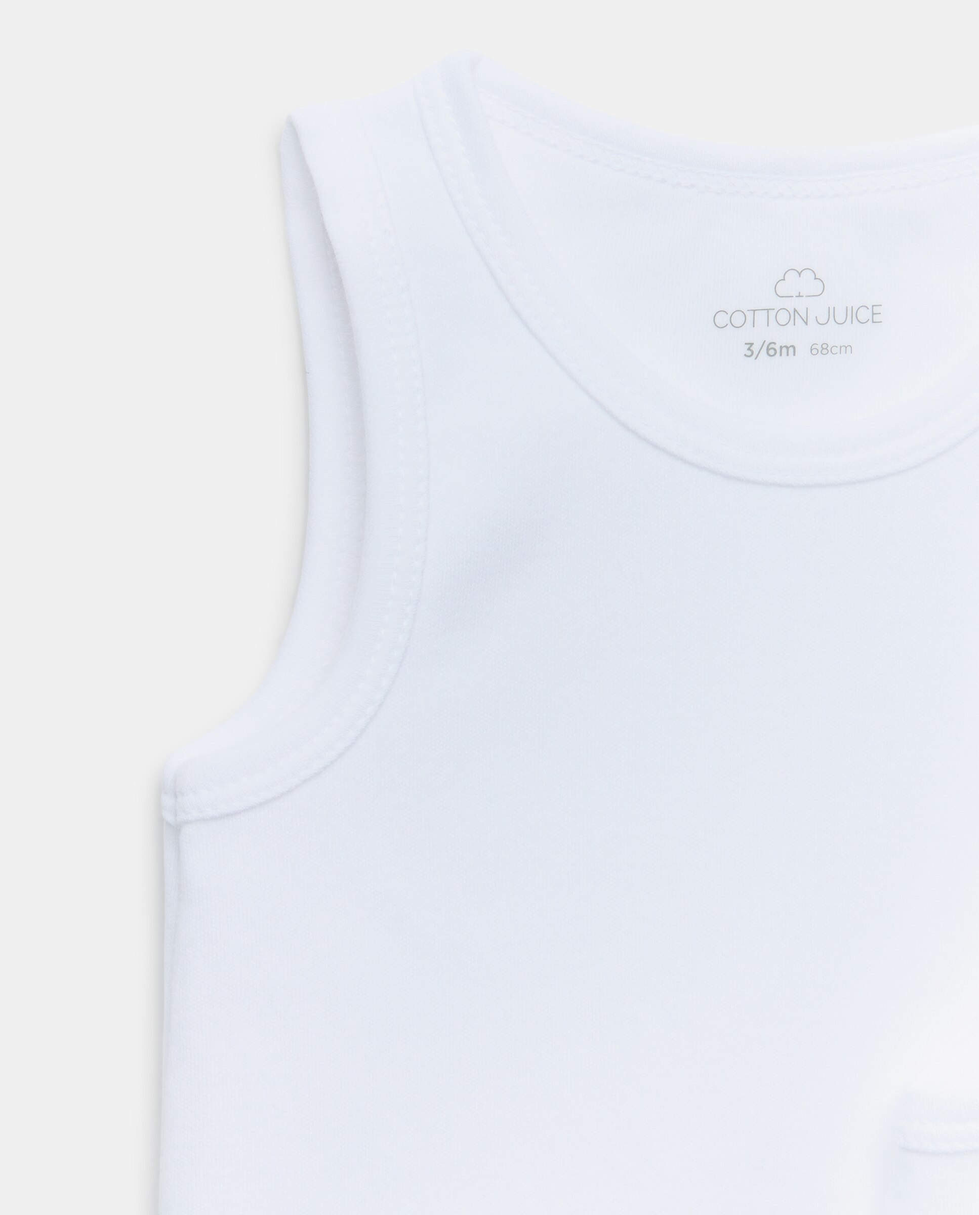 Pack de 2 Bodies de Bebé sem Mangas Cotton Juice Branco-3
