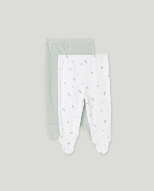 Imagem 0 de Pack de Duas Calças com Pés de Bebé