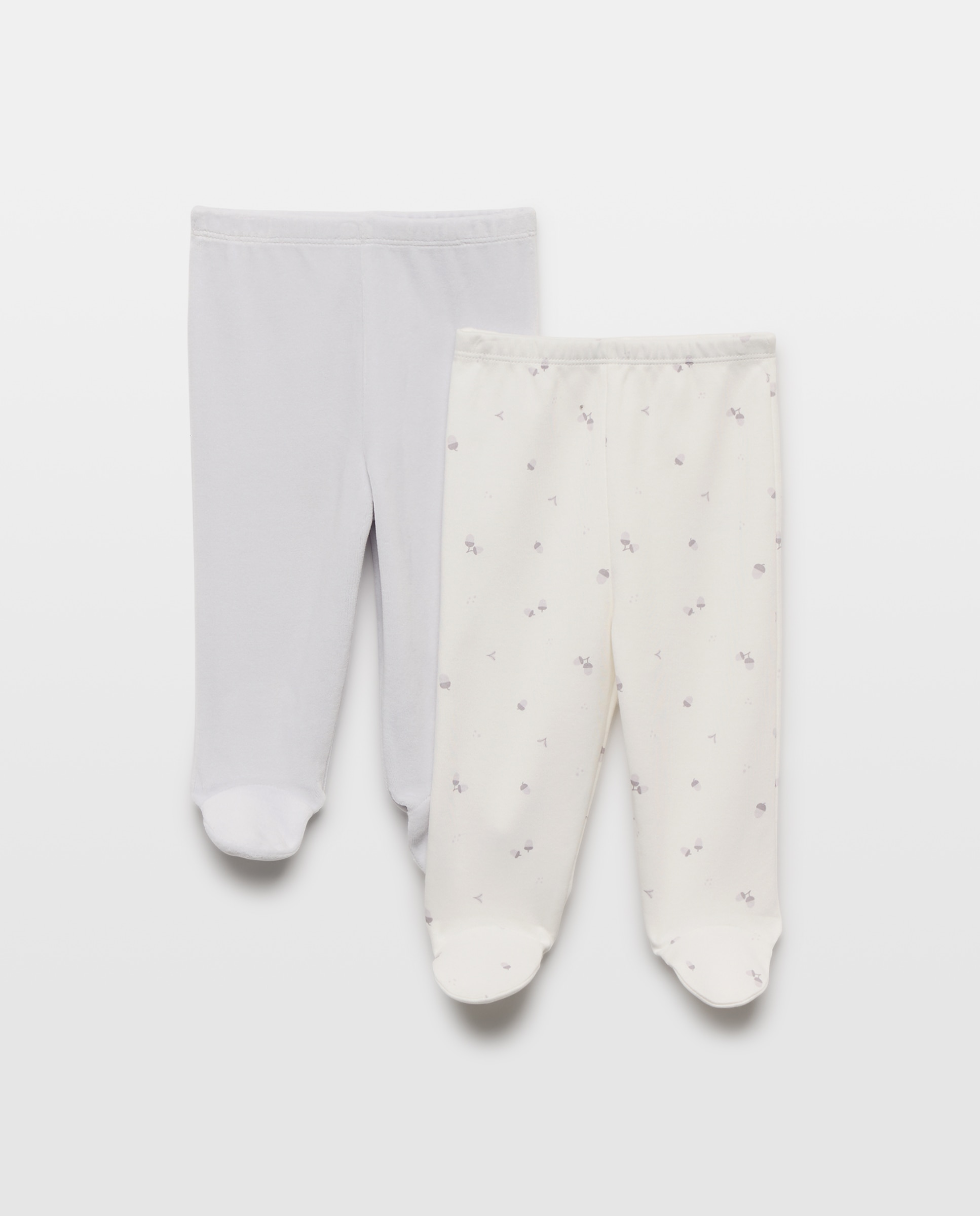 Imagem 0 de Pack de 2 Calças com Pés de Bebé com Estampado de Fantasia