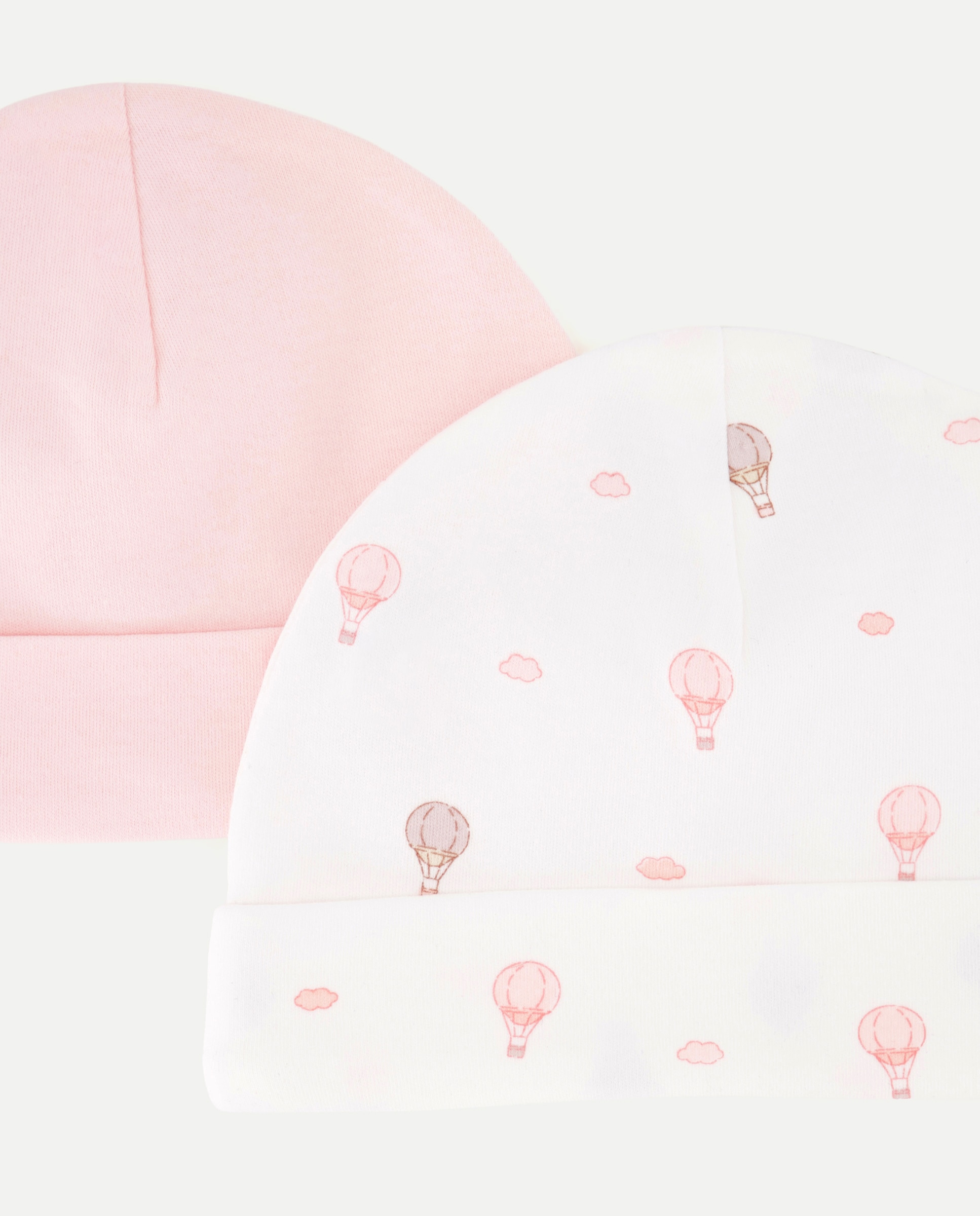 Pack de 2 Gorros de Bebé com Estampado de Fantasia Cotton Juice Rosa-2