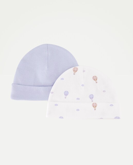 Pack de 2 gorros globos y liso de bebé