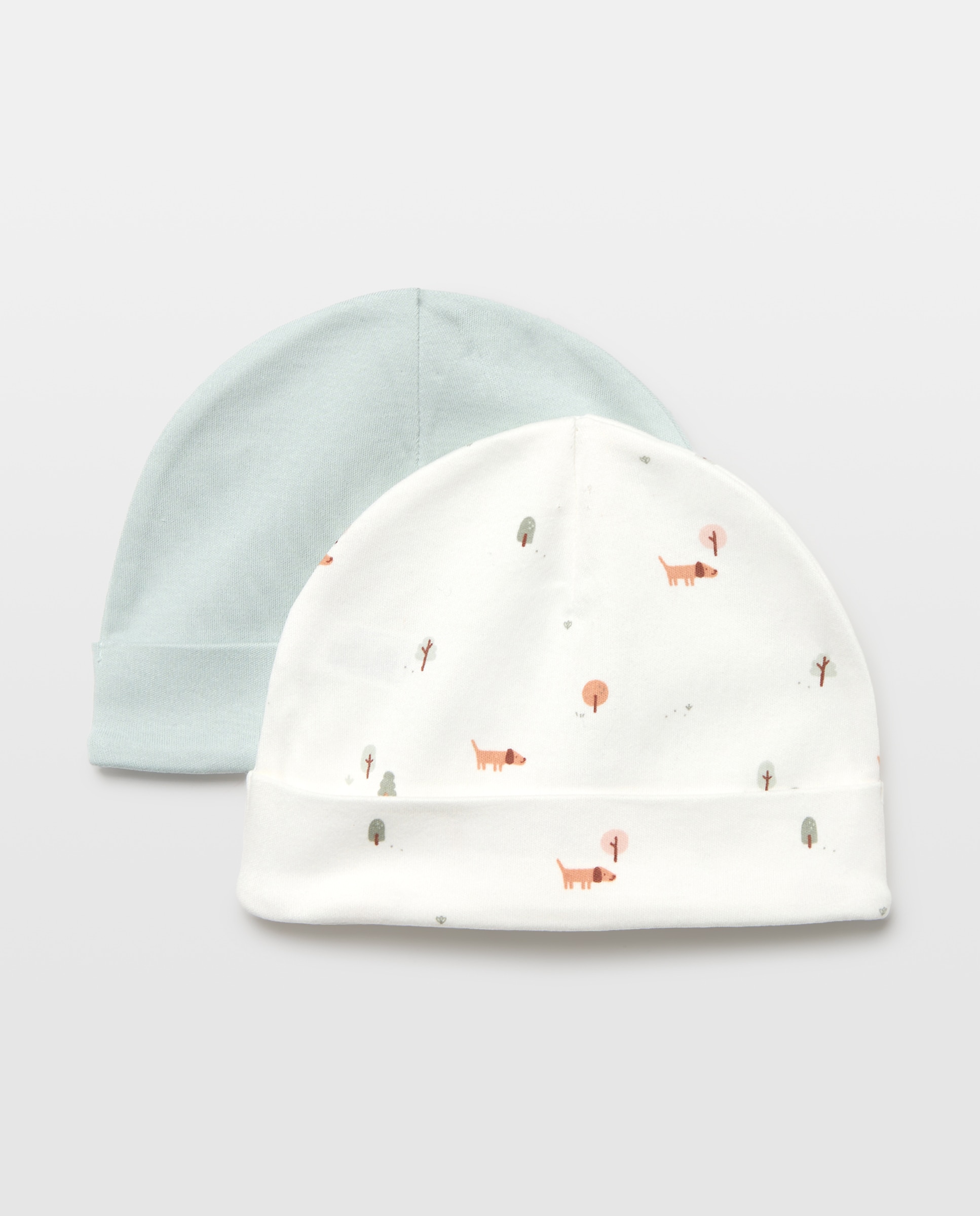 Imagen 0 de Pack de 2 gorros perritos y liso de bebé Verde