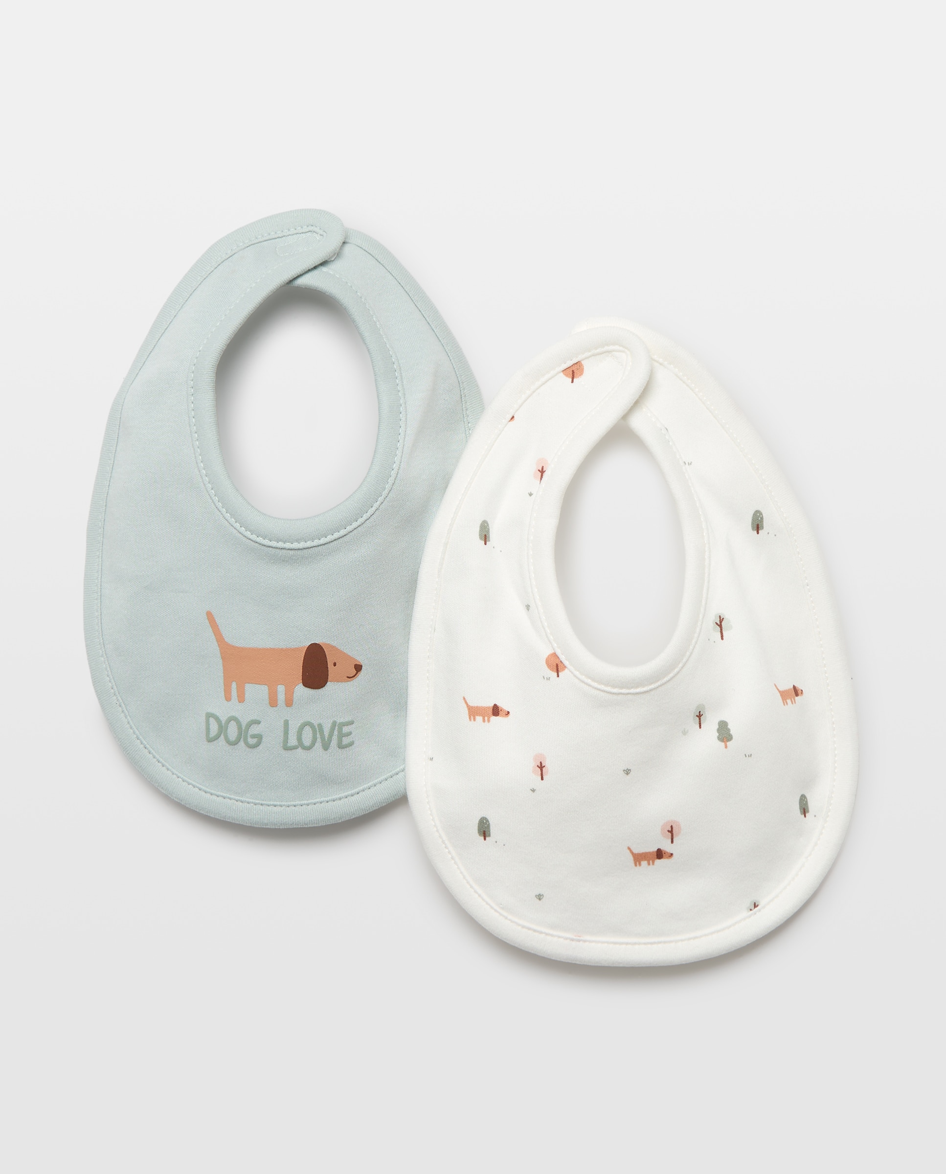 Imagen 0 de Pack de 2 baberos perritos de bebé Verde